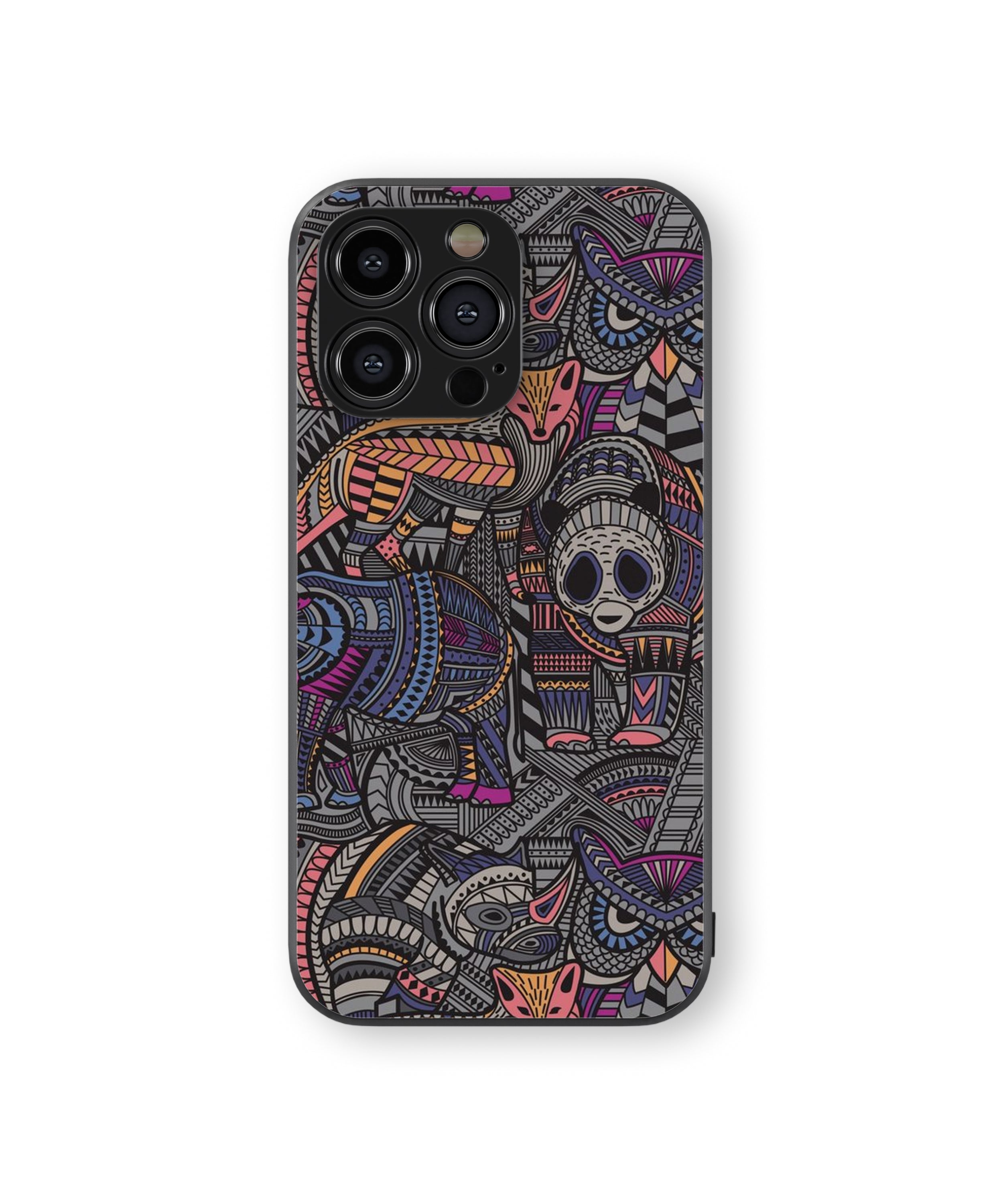 Animal Tribe Pattern Hybrid Metal TPU Case