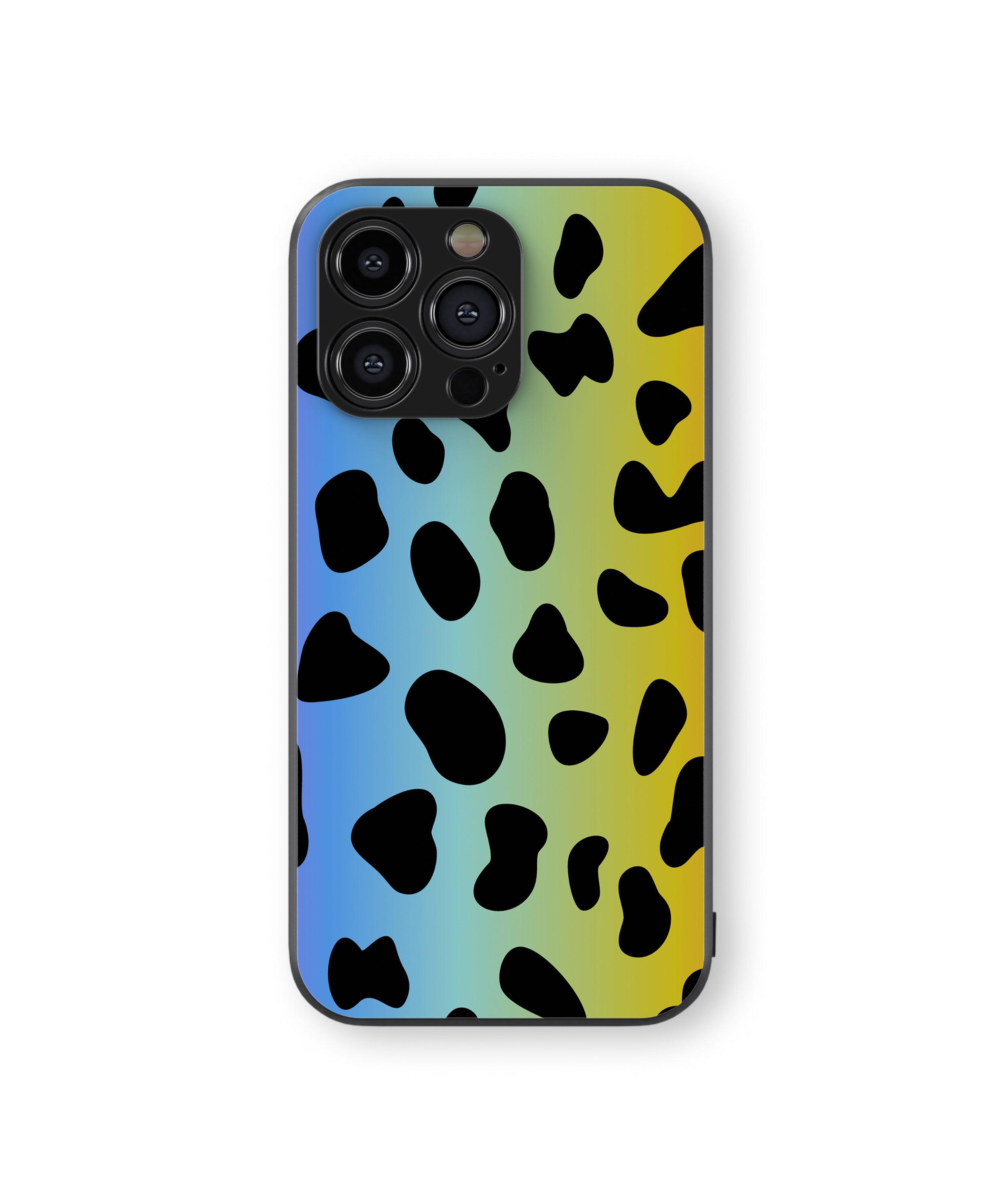 Black Blue Yellow Pattern Hybrid Metal TPU Case