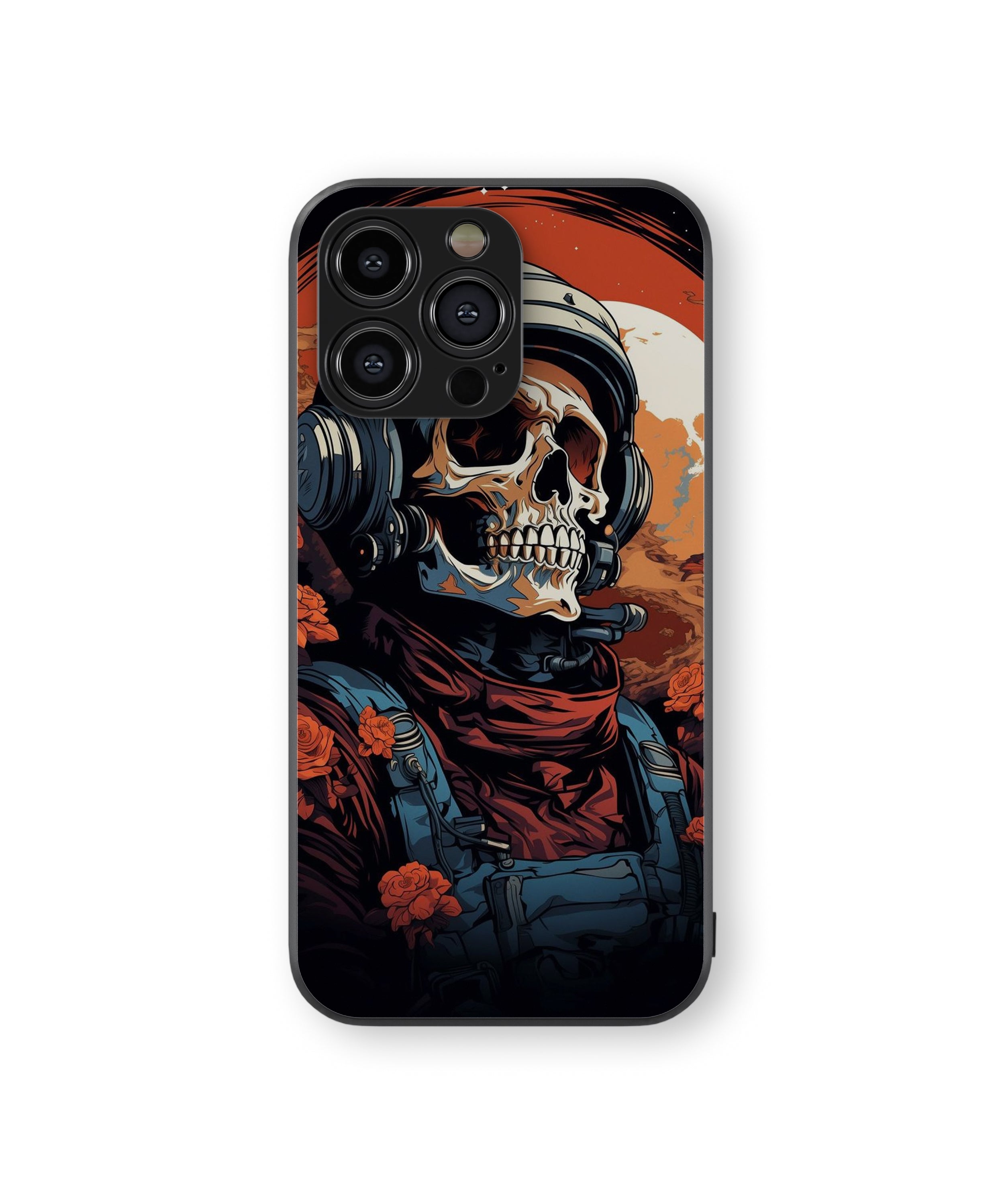 Skeleton Red/Blue Hybrid Metal TPU Case