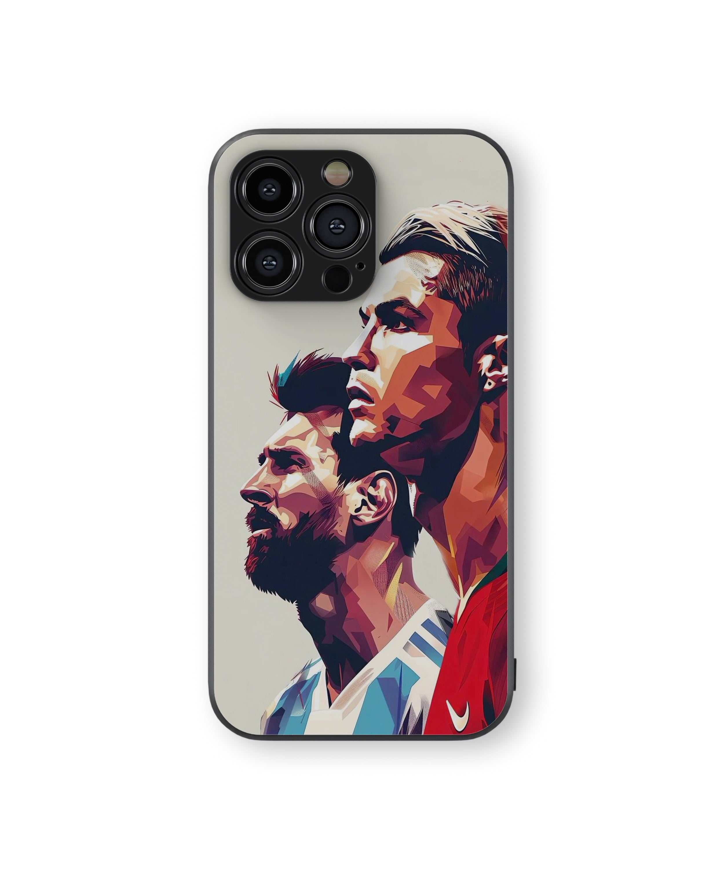 Ronaldo Messi Cartoon Hybrid Metal TPU Case