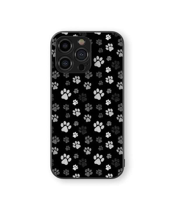 Black Background Pet Foot Hybrid Metal TPU Case