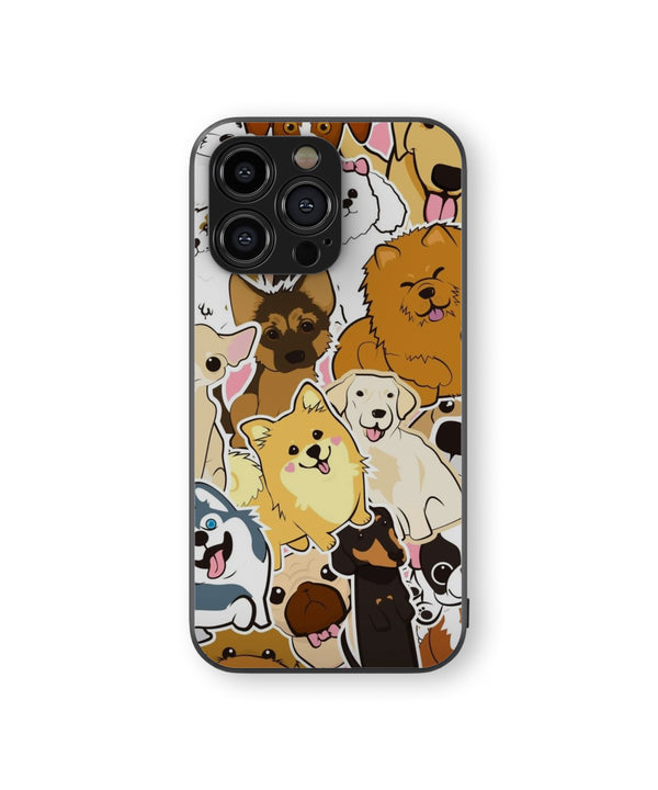 Many Types Dogs Hybrid Metal TPU Case