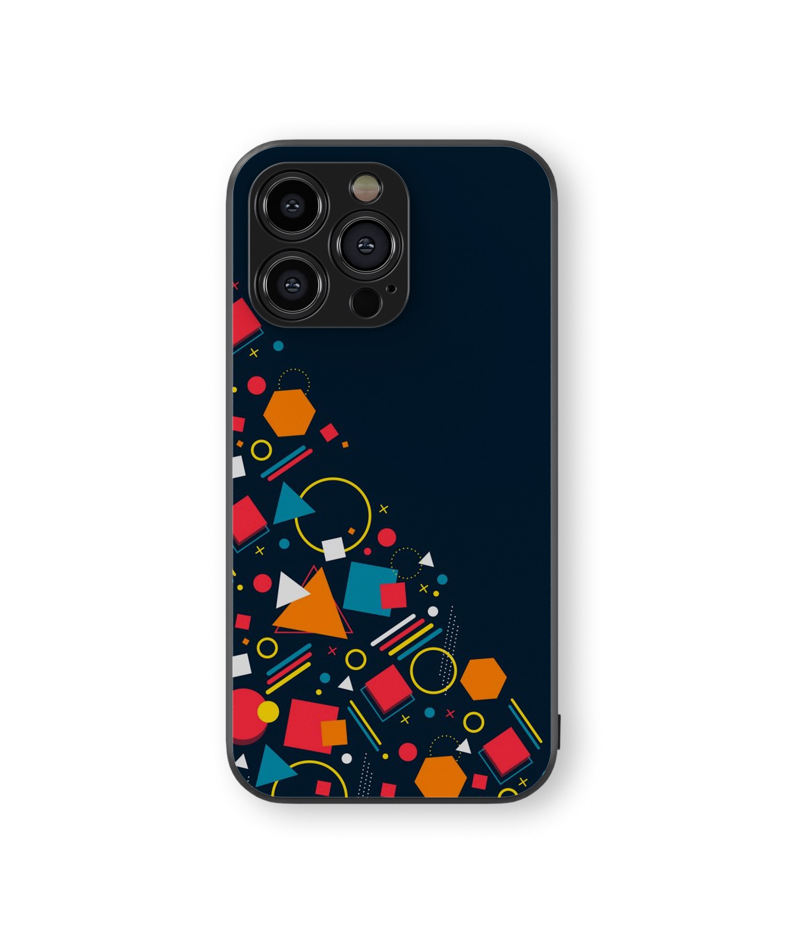 HalfGeometric Pattern Hybrid Metal TPU Case