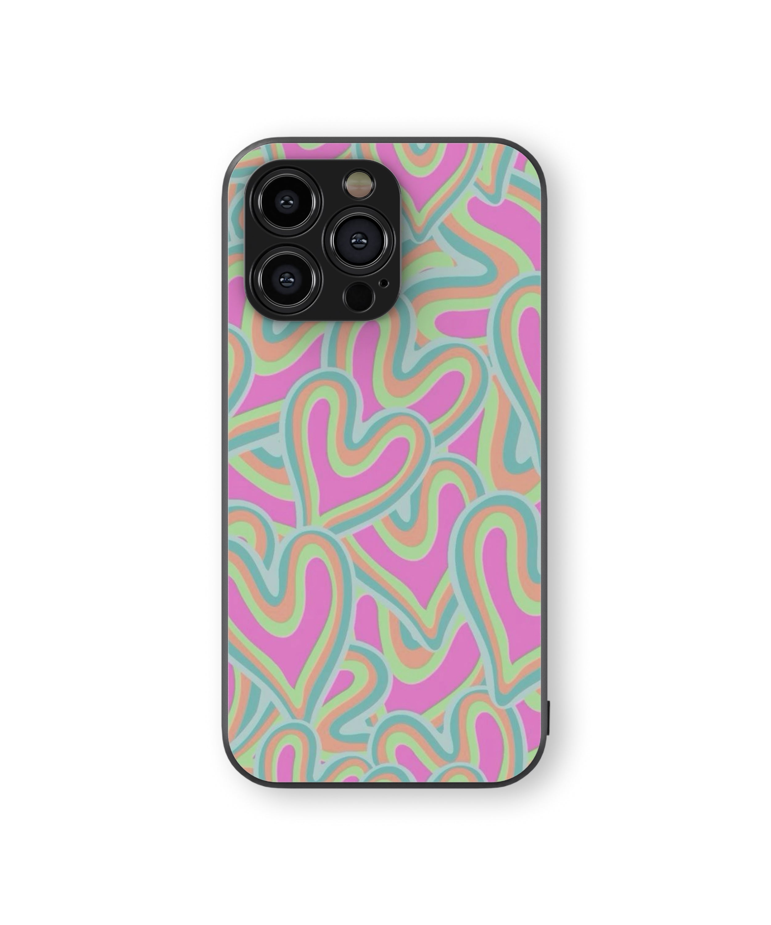 Pink Heart Hybrid Metal TPU Case