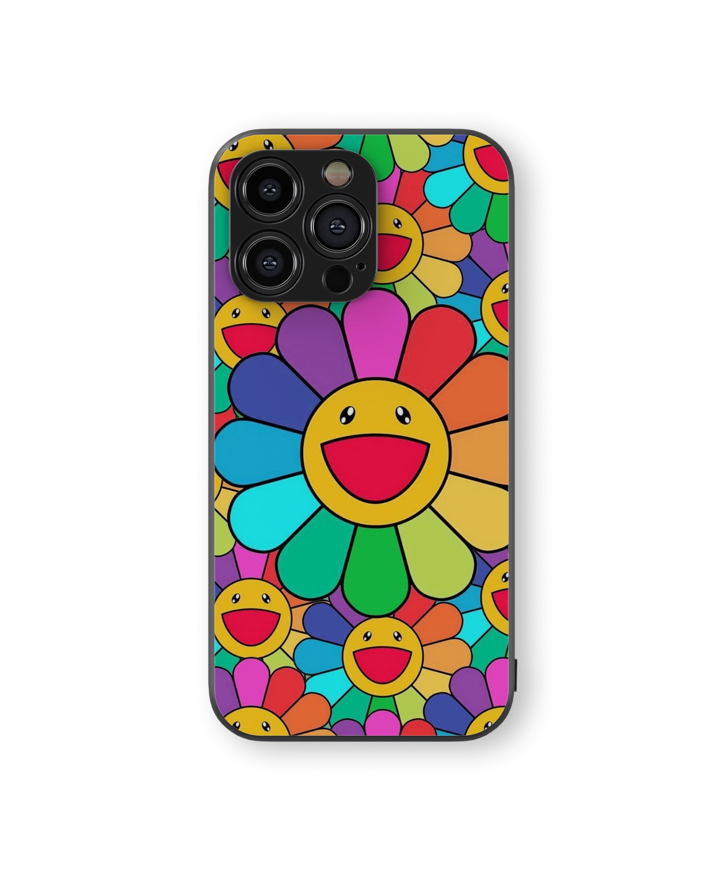 Colourful Smile Flower Hybrid Metal TPU Case