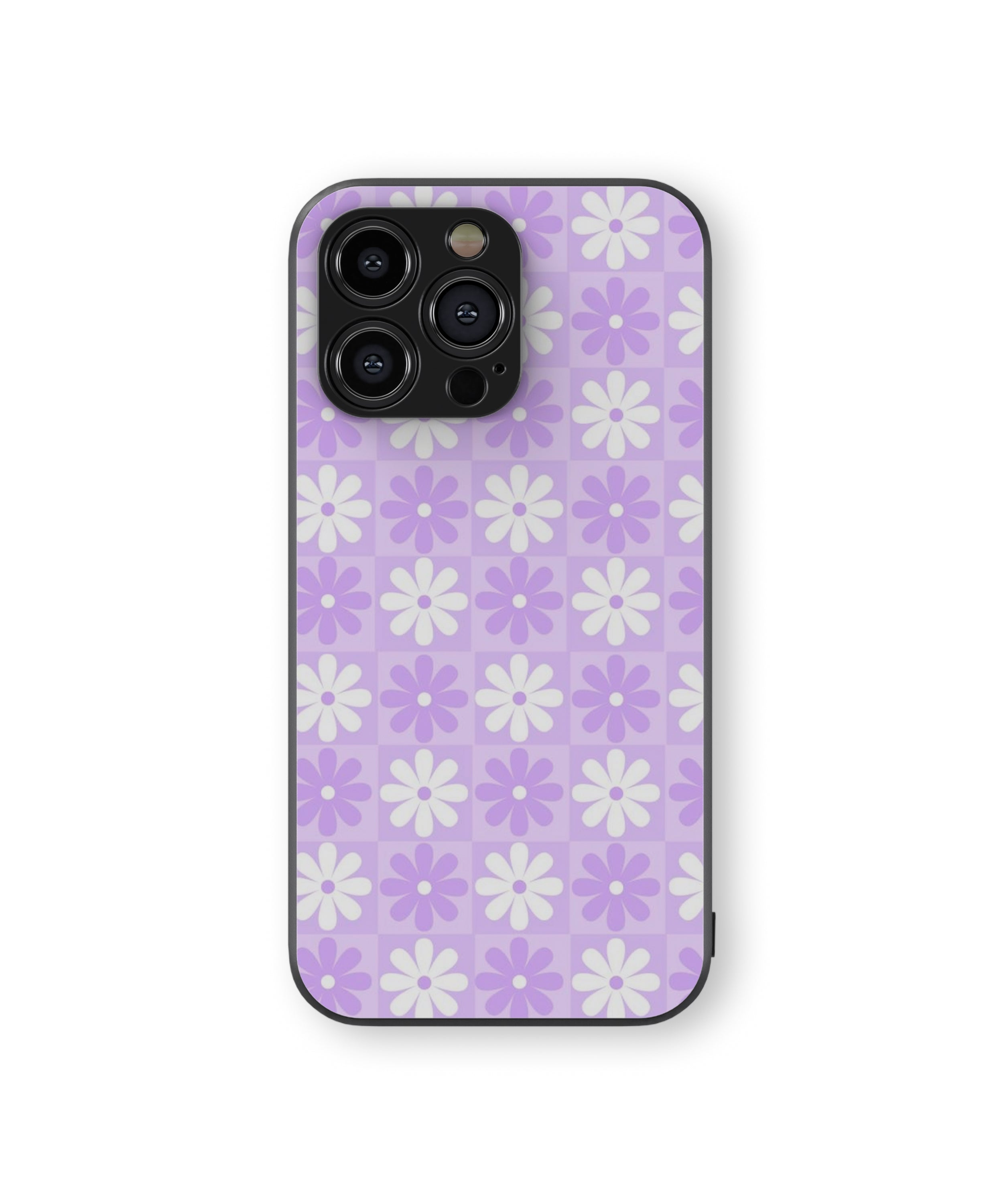 Purple And White Flower Purple Background Hybrid Metal TPU Case