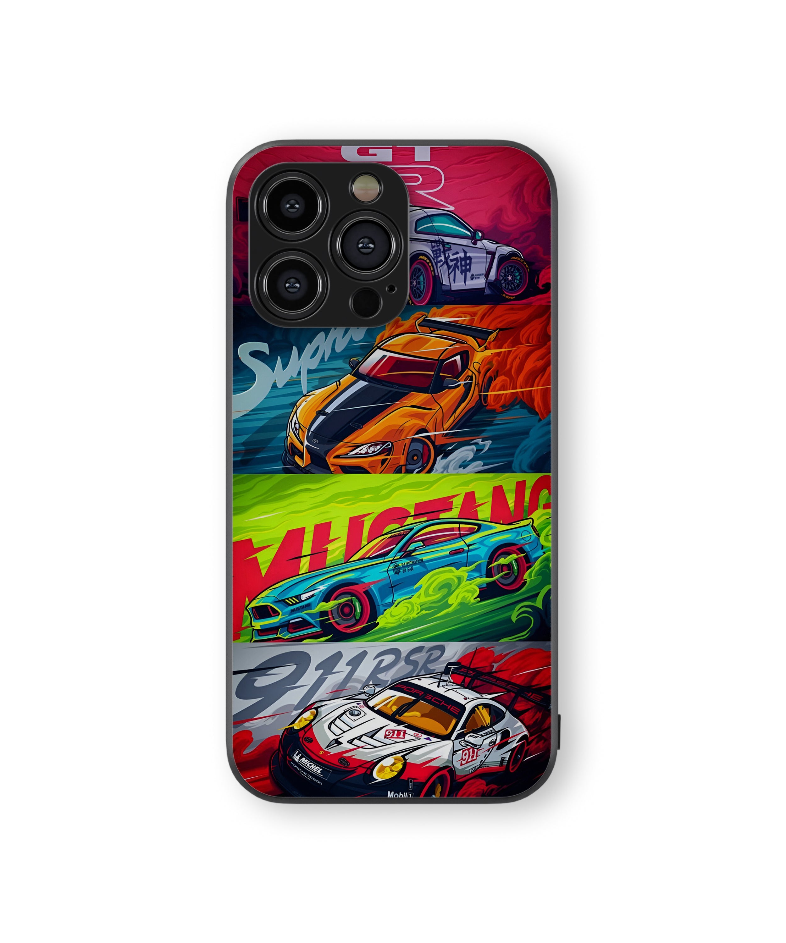 Mustang GT Supra 911 Hybrid Metal TPU Case