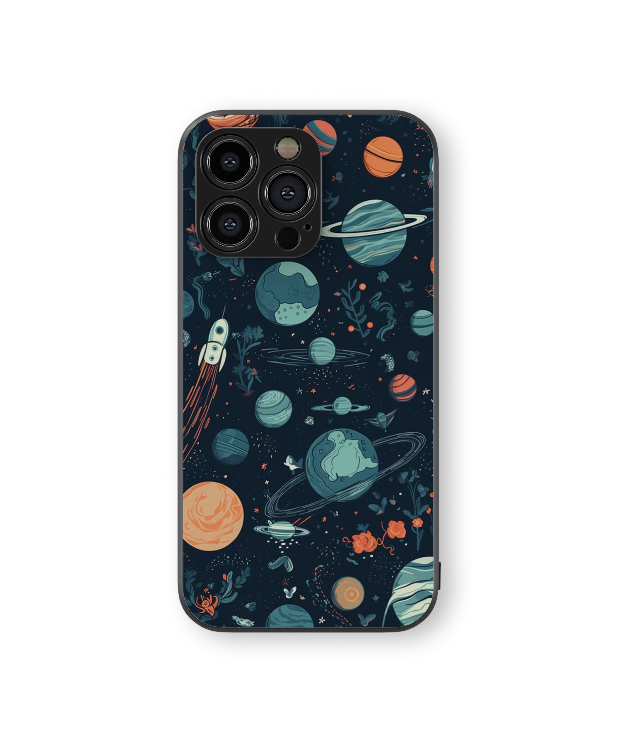 Solar System Pattern Hybrid Metal TPU Case