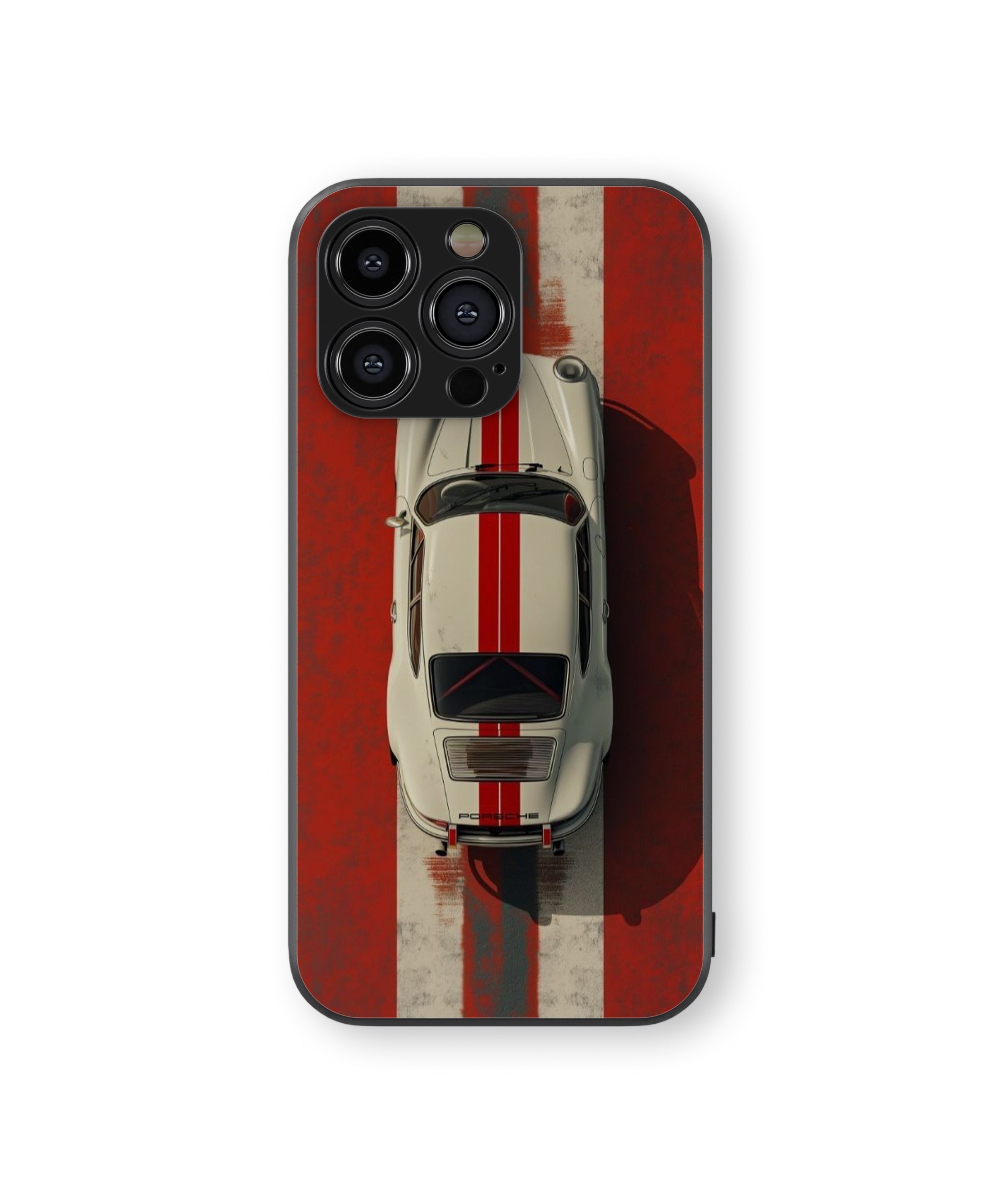 Porsche Red & White Hybrid Metal TPU Case