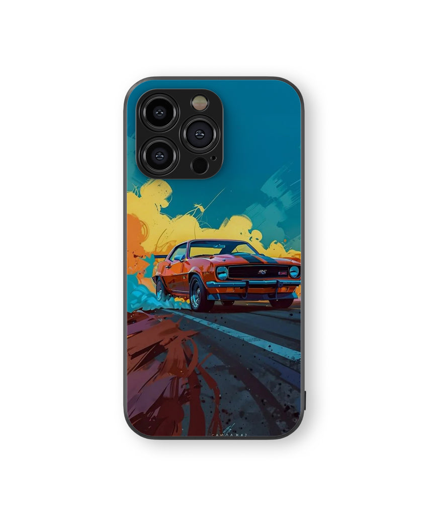 BLACK & RED RACING CAR Hybrid Metal TPU Case