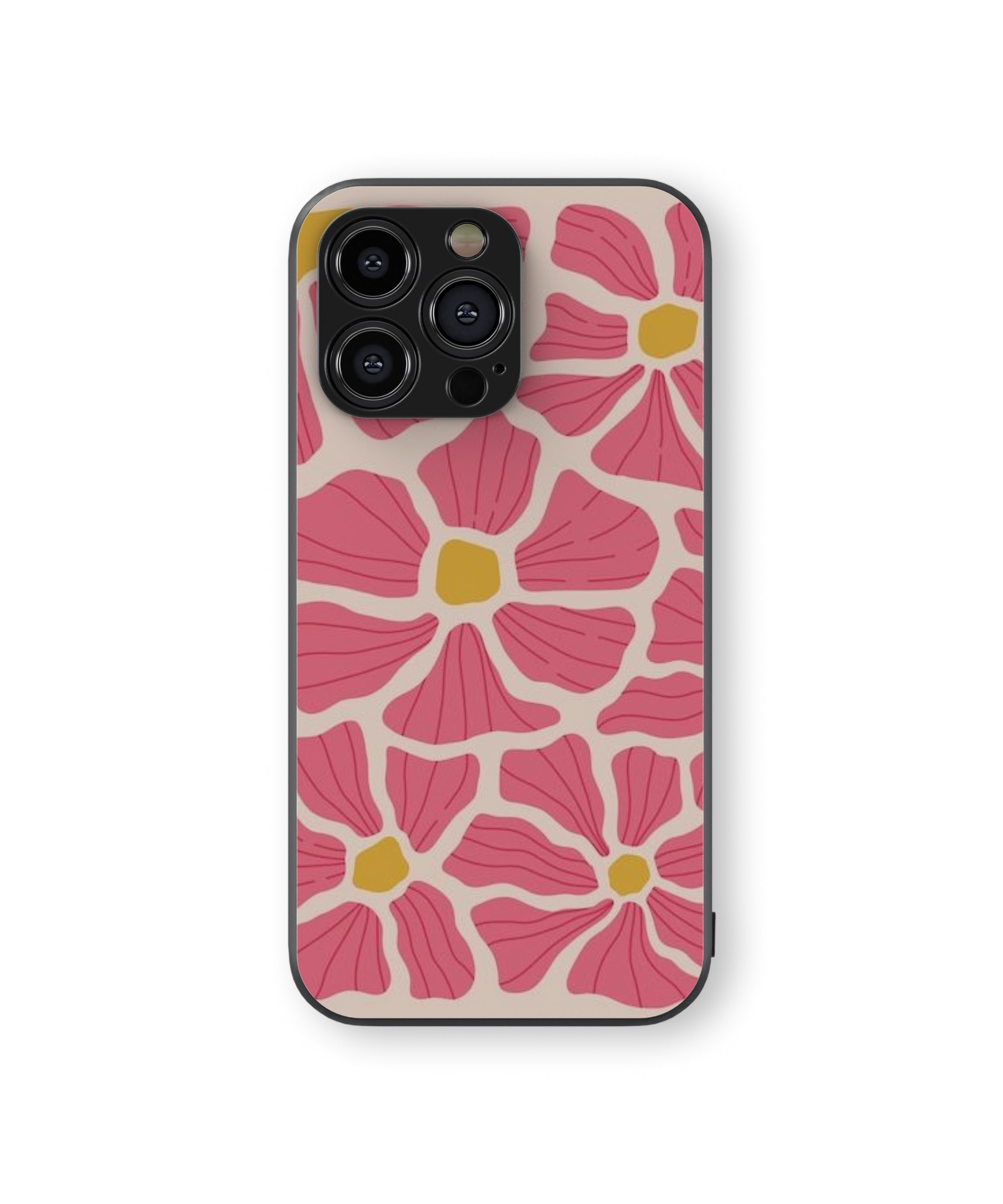 Pink & Yellow Flower Hybrid Metal TPU Case