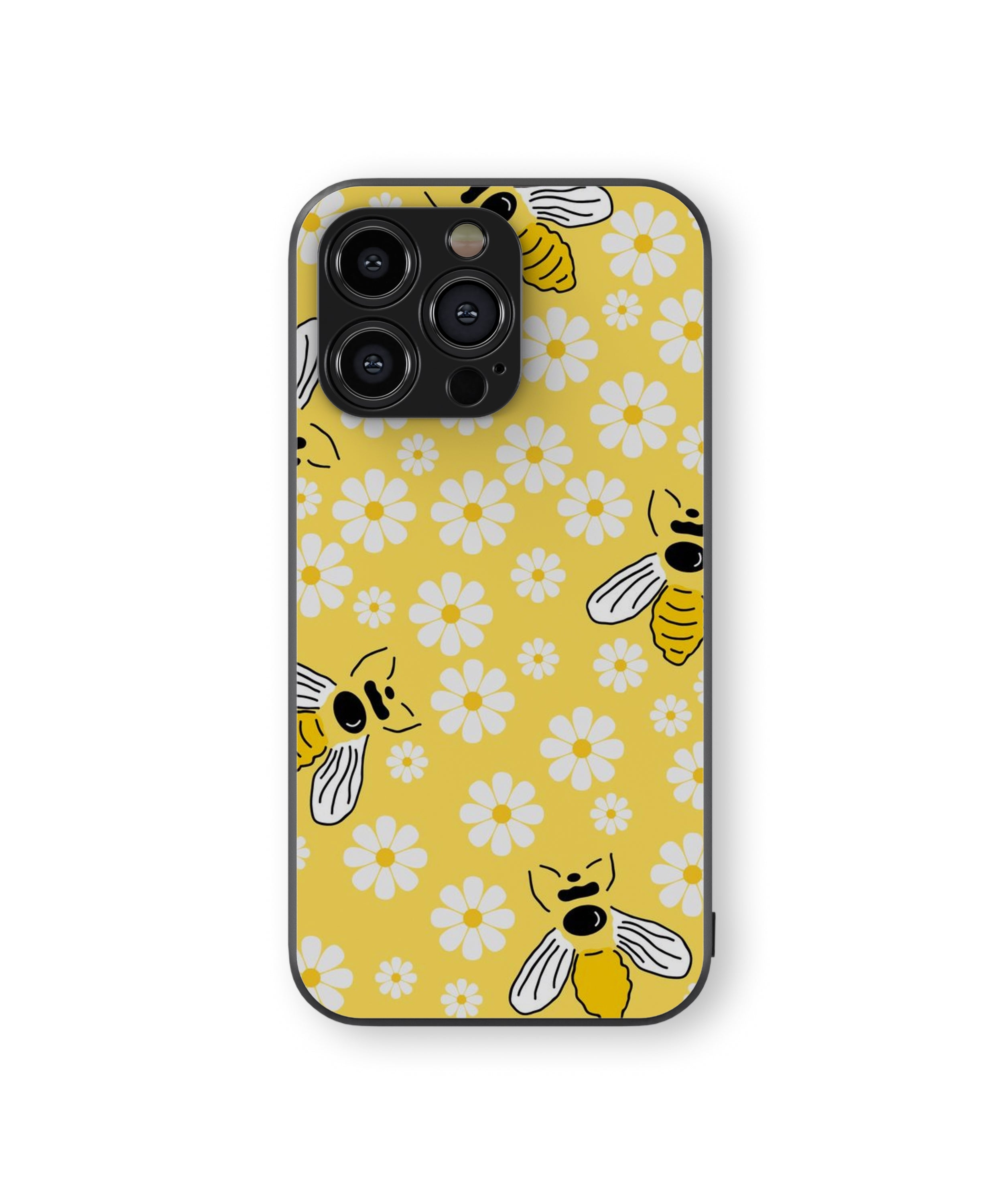 Sunflower Butterfly Pattern Hybrid Metal TPU Case