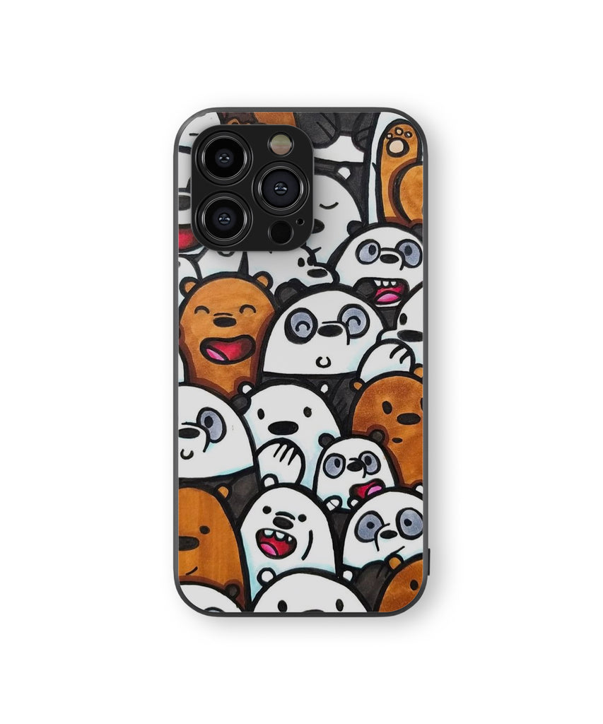 Orange White Panda Hybrid Metal TPU Case