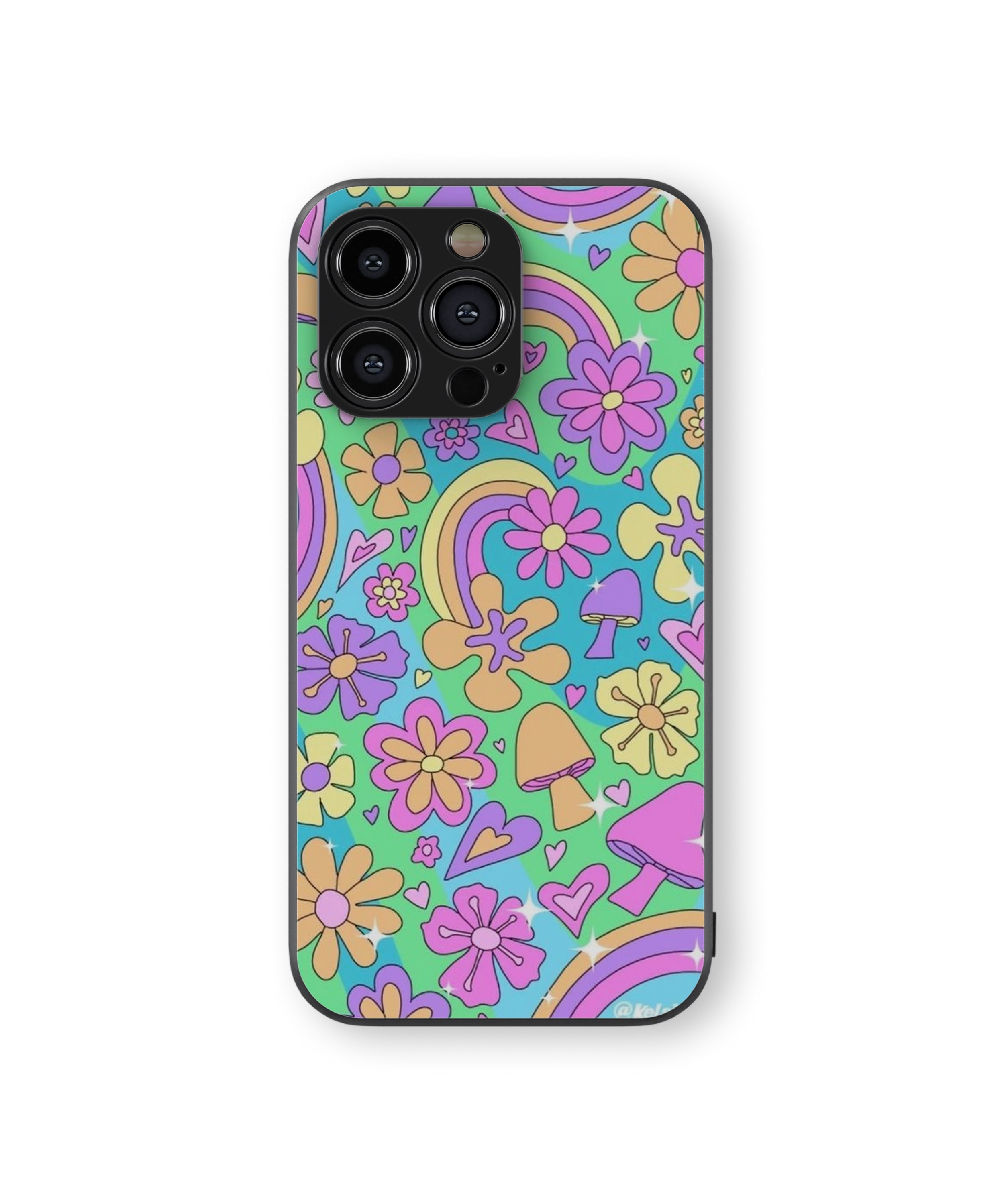 Cartoon Flower Hybrid Metal TPU Case