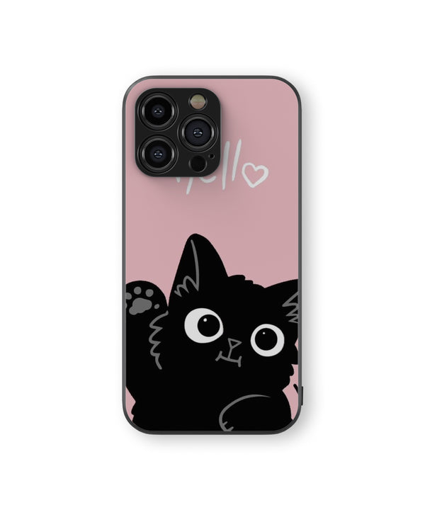 Pink Background Black Cat Hybrid Metal TPU Case