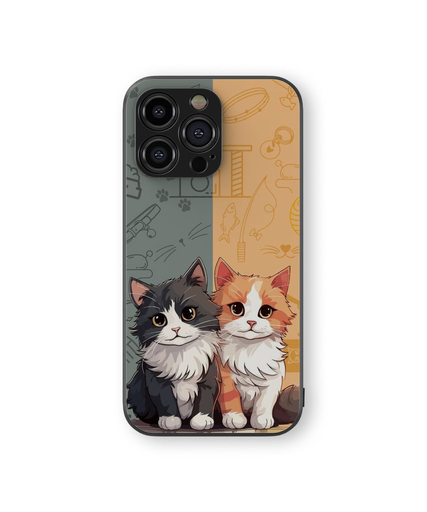 Orange & White Cat Hybrid Metal TPU Case