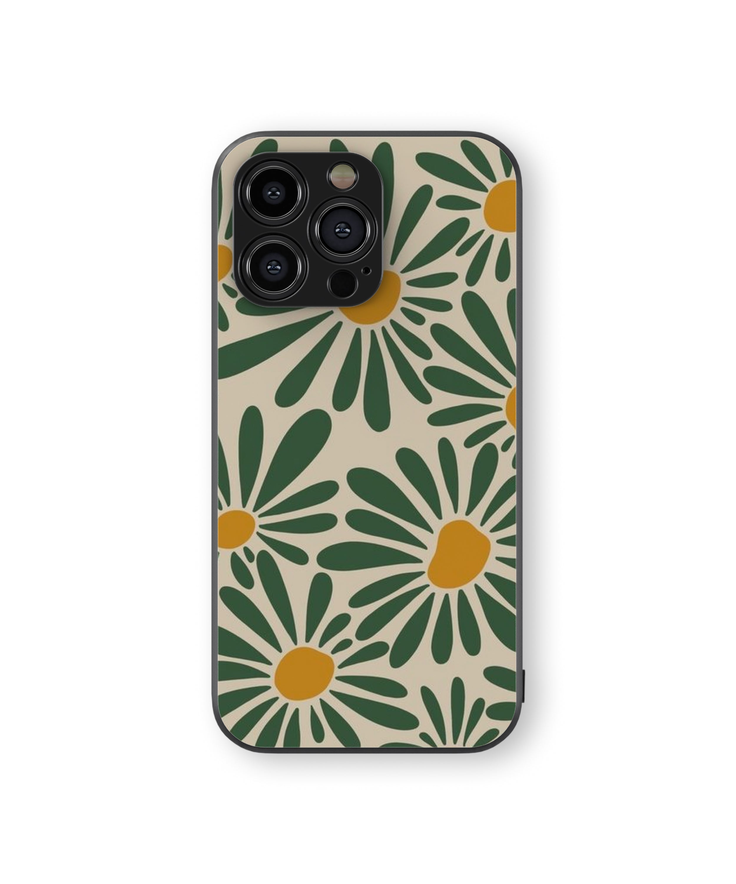 Green & Yellow Flower Hybrid Metal TPU Case