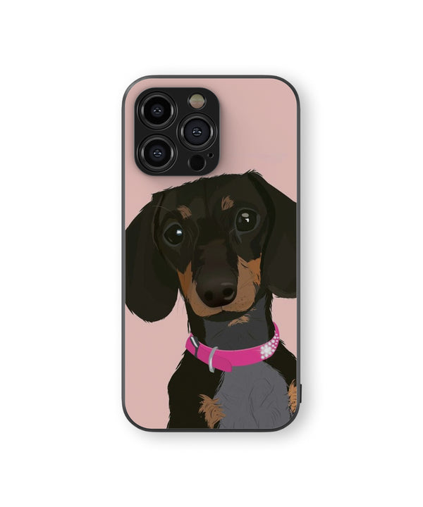 Dachshund Dog Hybrid Metal TPU Case