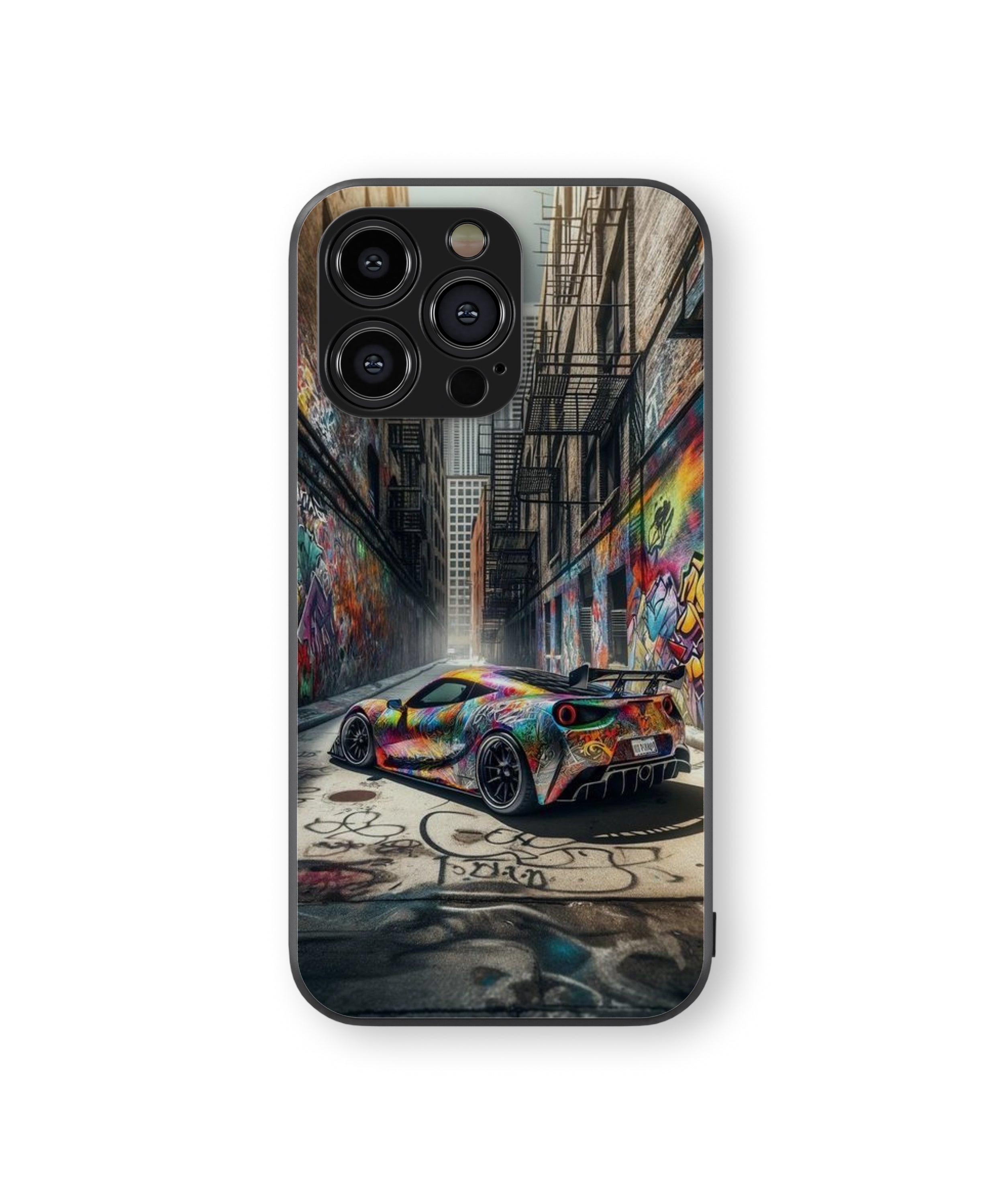 Colourful Racing Car Hybrid Metal TPU Case