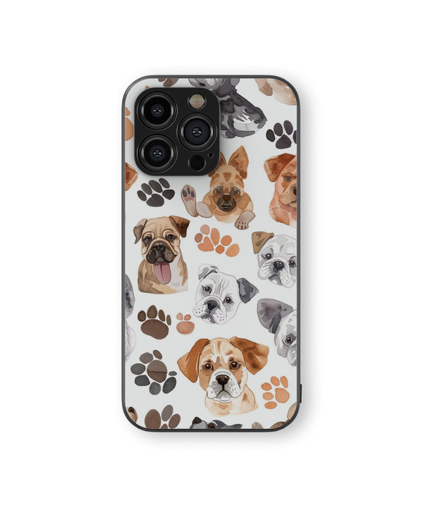 Yellow & White Dog Hybrid Metal TPU Case