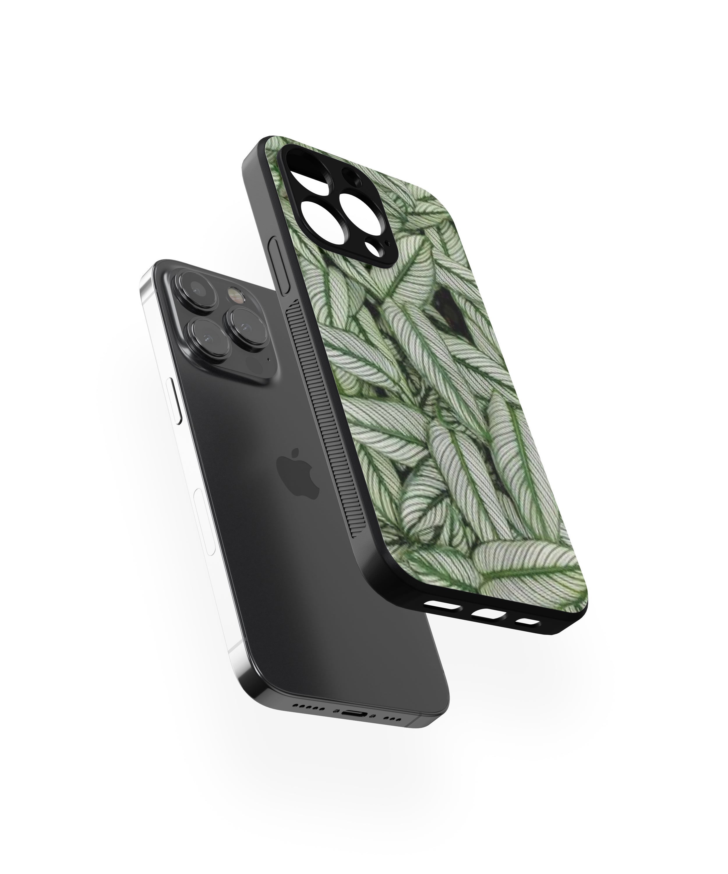 Leaf Pattern Hybrid Metal TPU Case