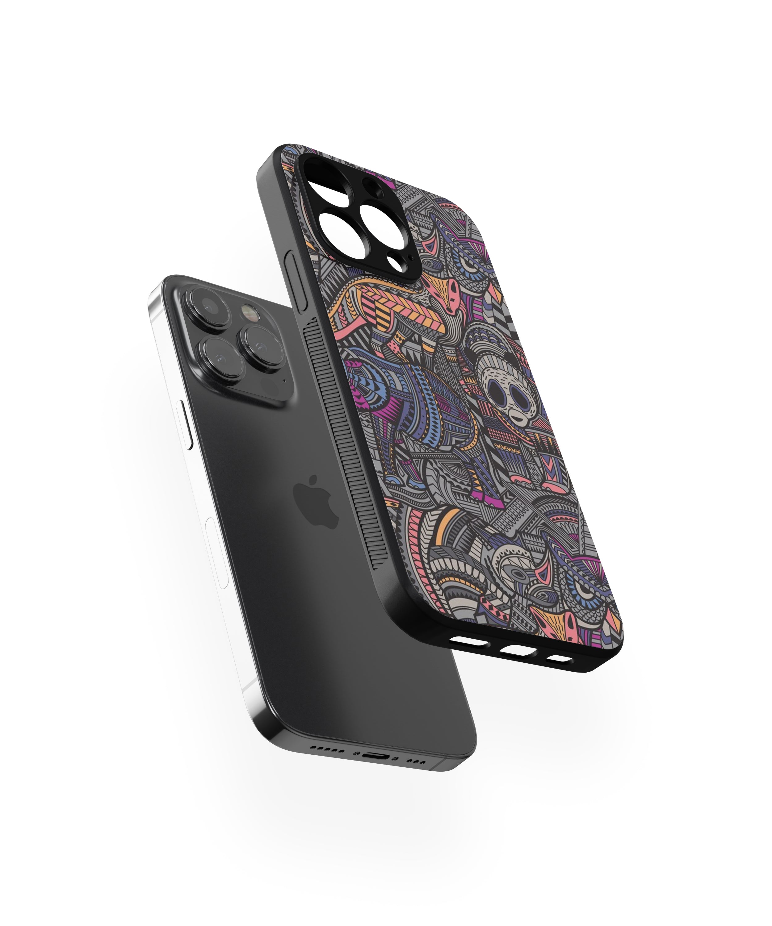 Animal Tribe Pattern Hybrid Metal TPU Case