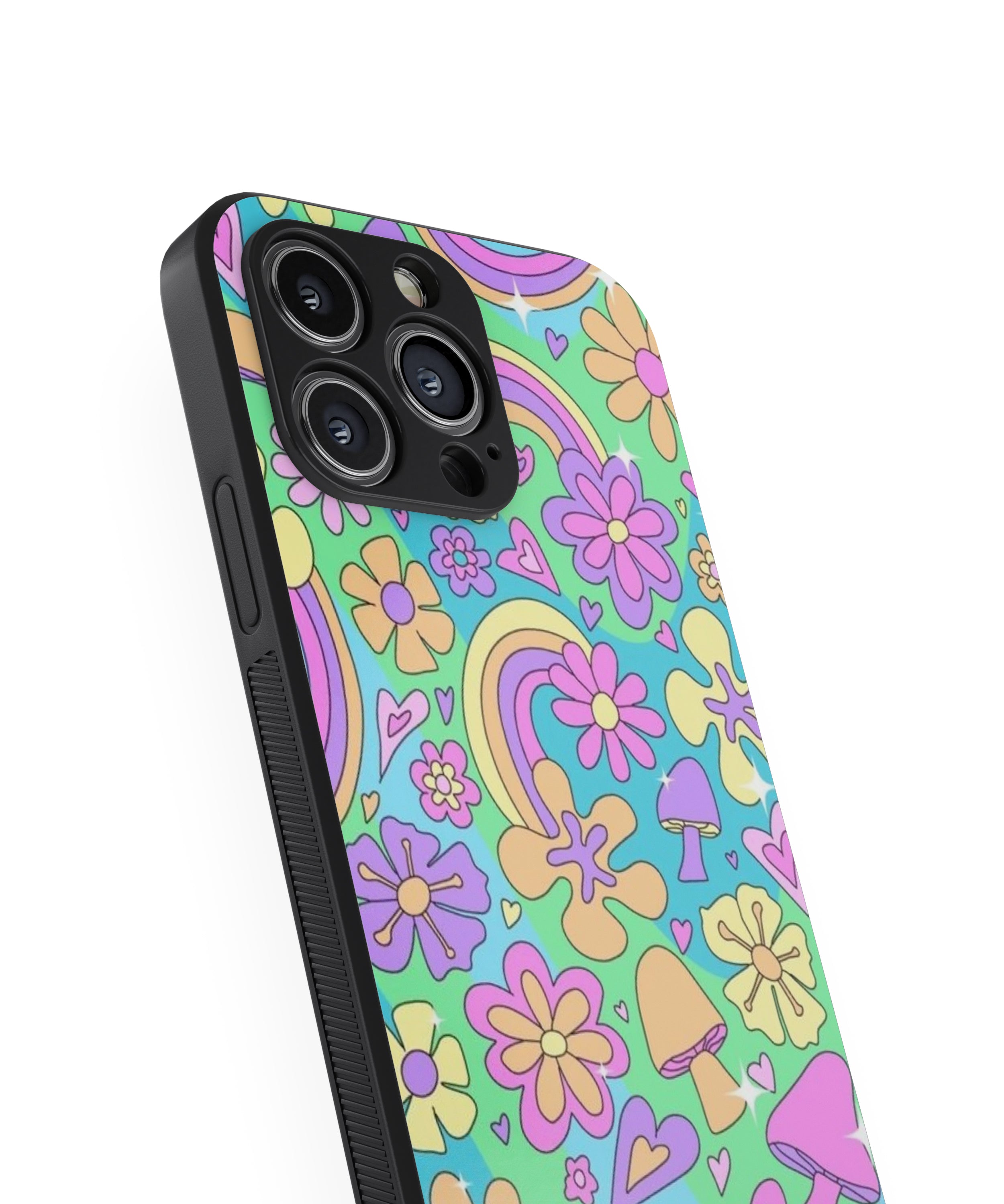 Cartoon Flower Hybrid Metal TPU Case