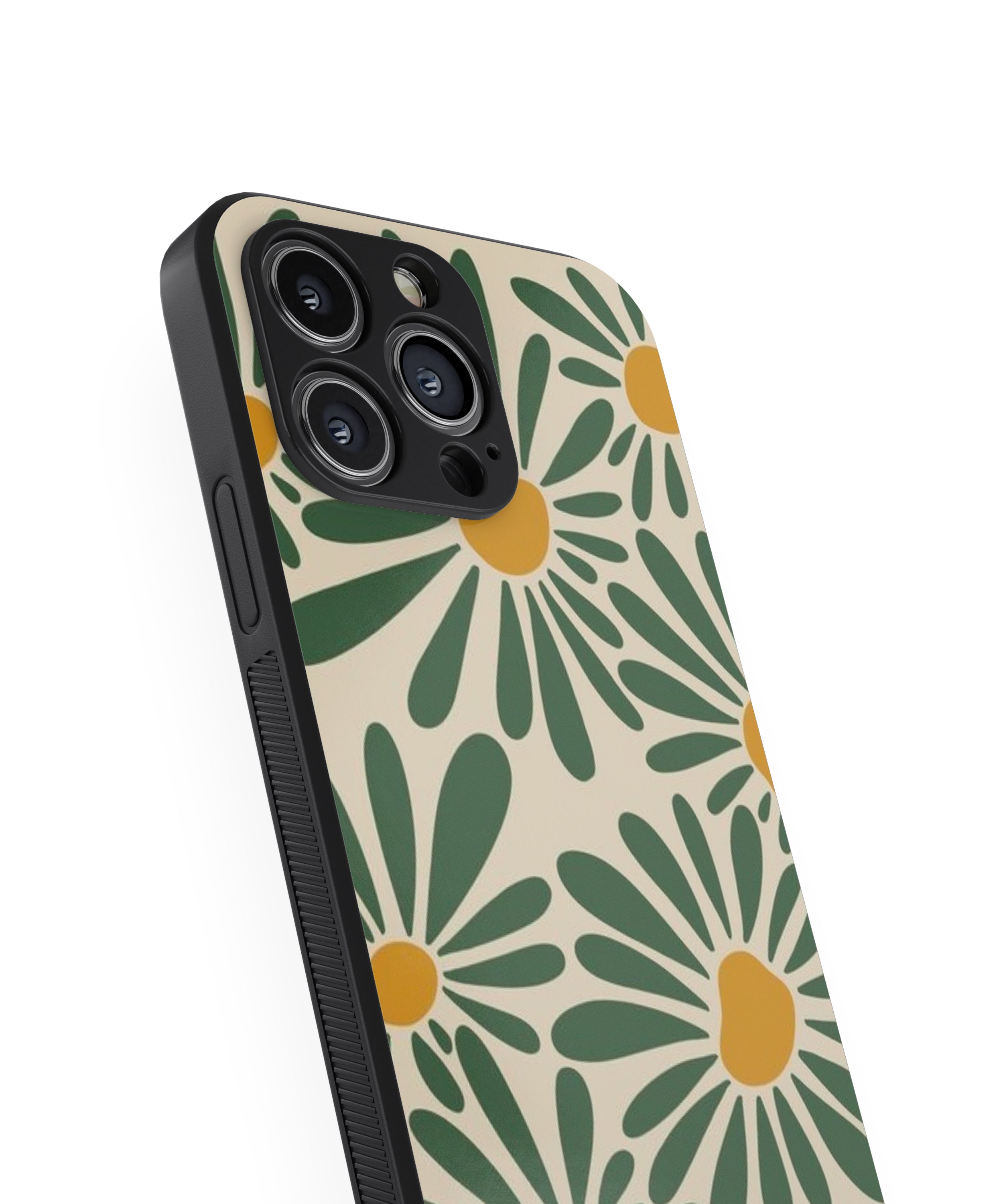 Green & Yellow Flower Hybrid Metal TPU Case