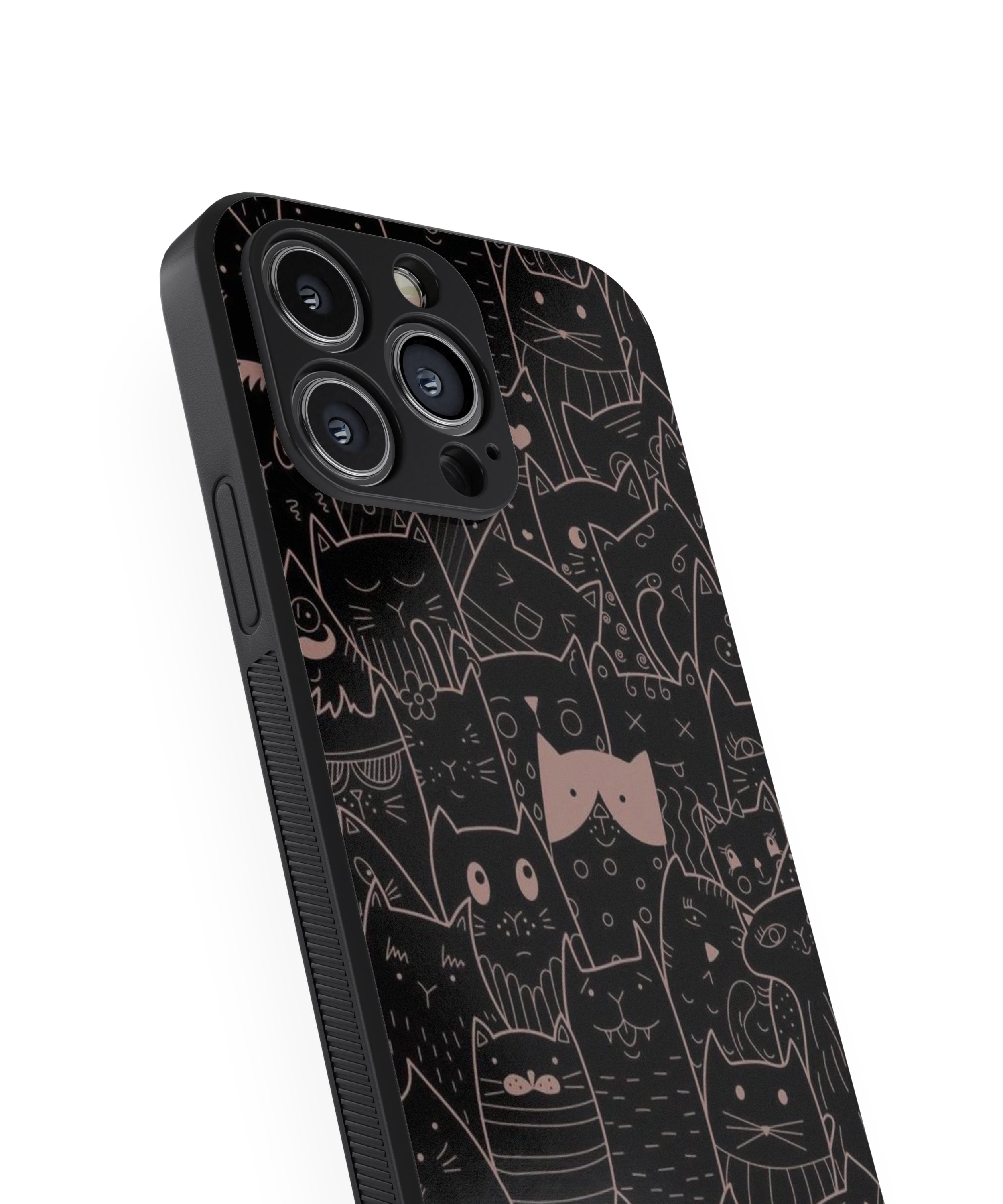 Pink Border Cat Hybrid Metal TPU Case