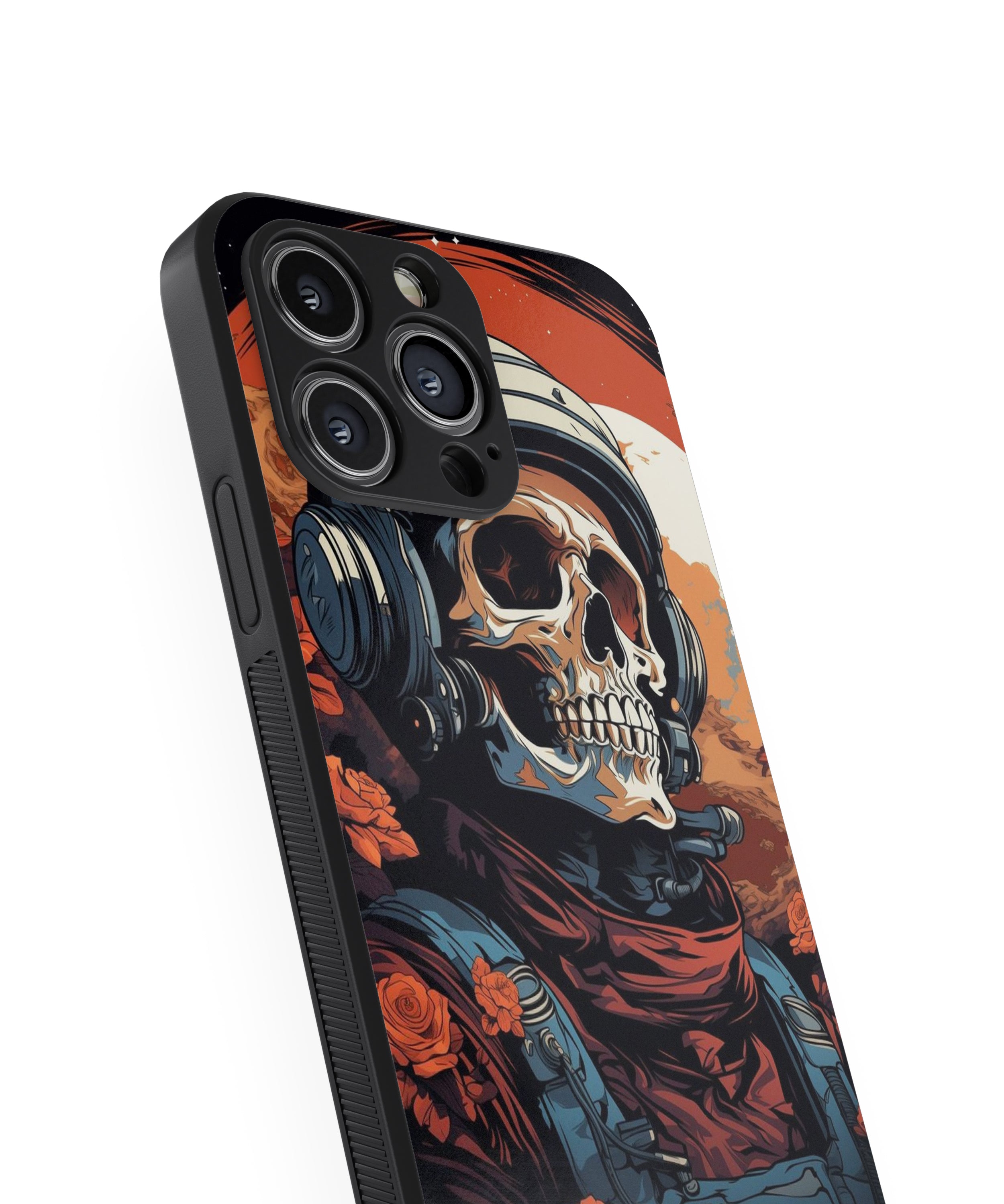 Skeleton Red/Blue Hybrid Metal TPU Case