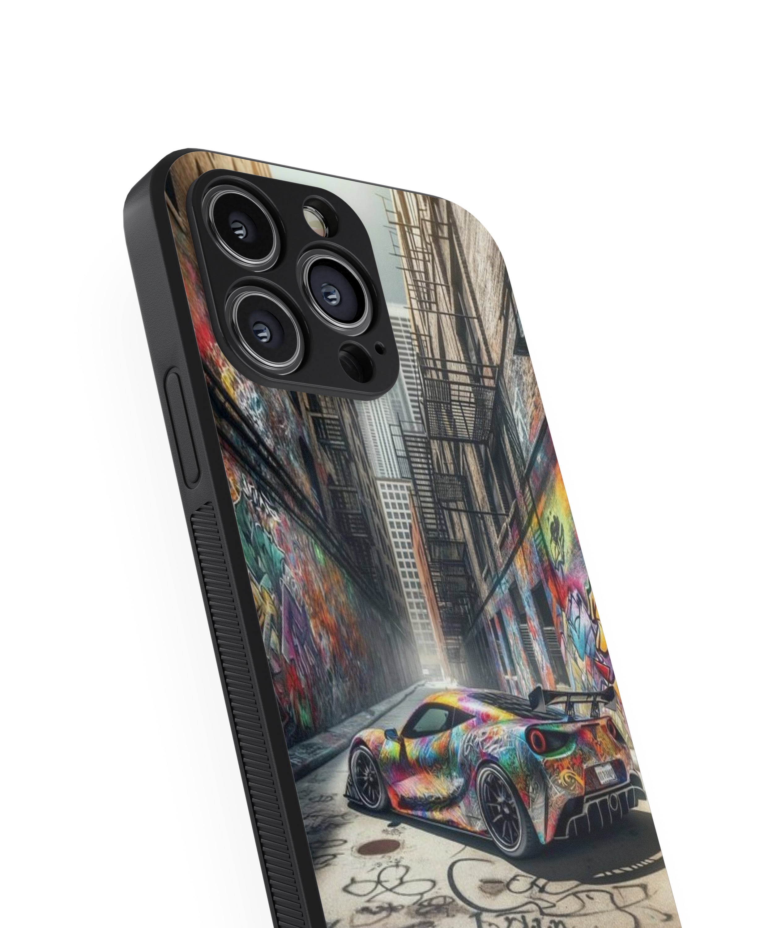 Colourful Racing Car Hybrid Metal TPU Case