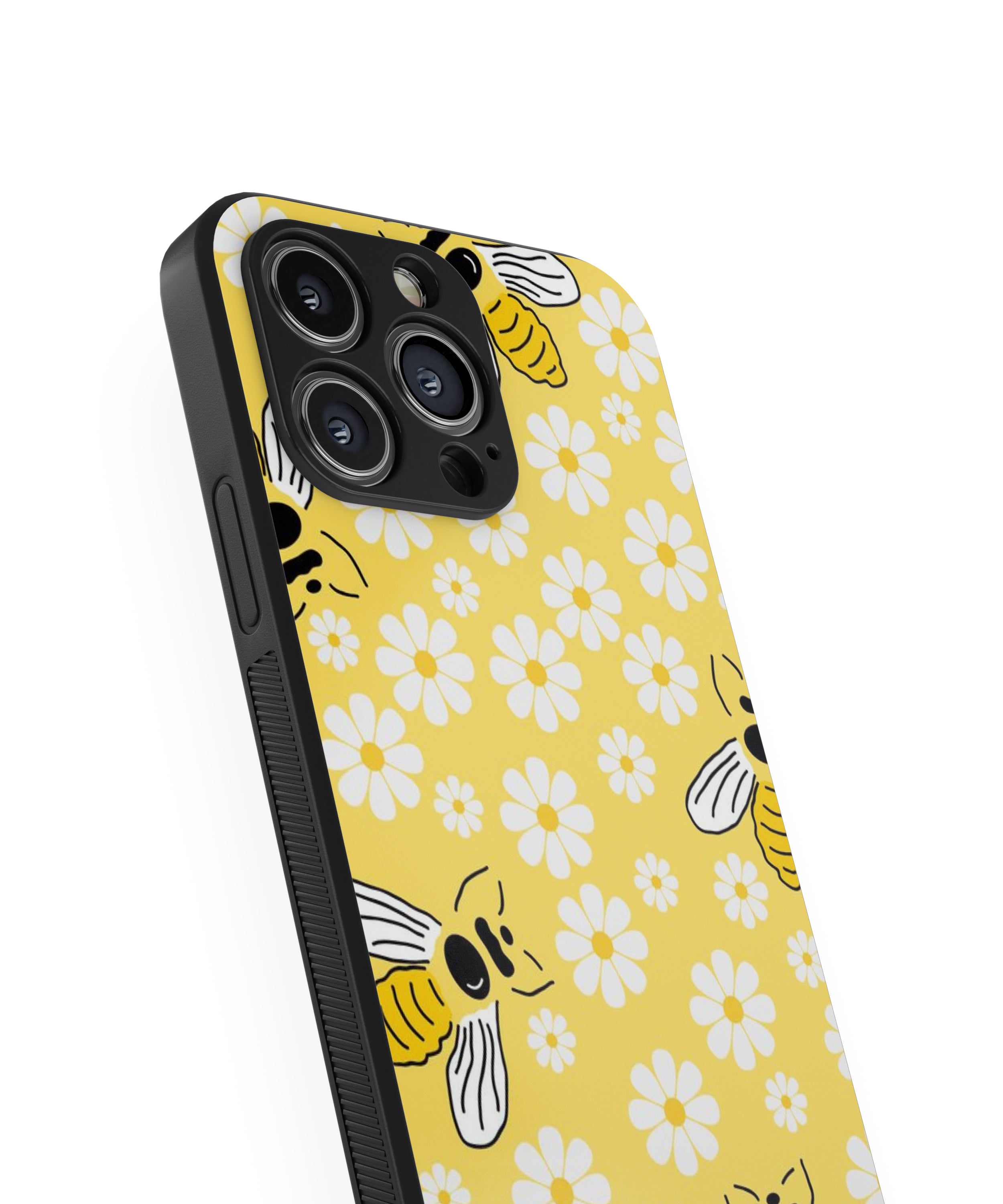 Sunflower Butterfly Pattern Hybrid Metal TPU Case