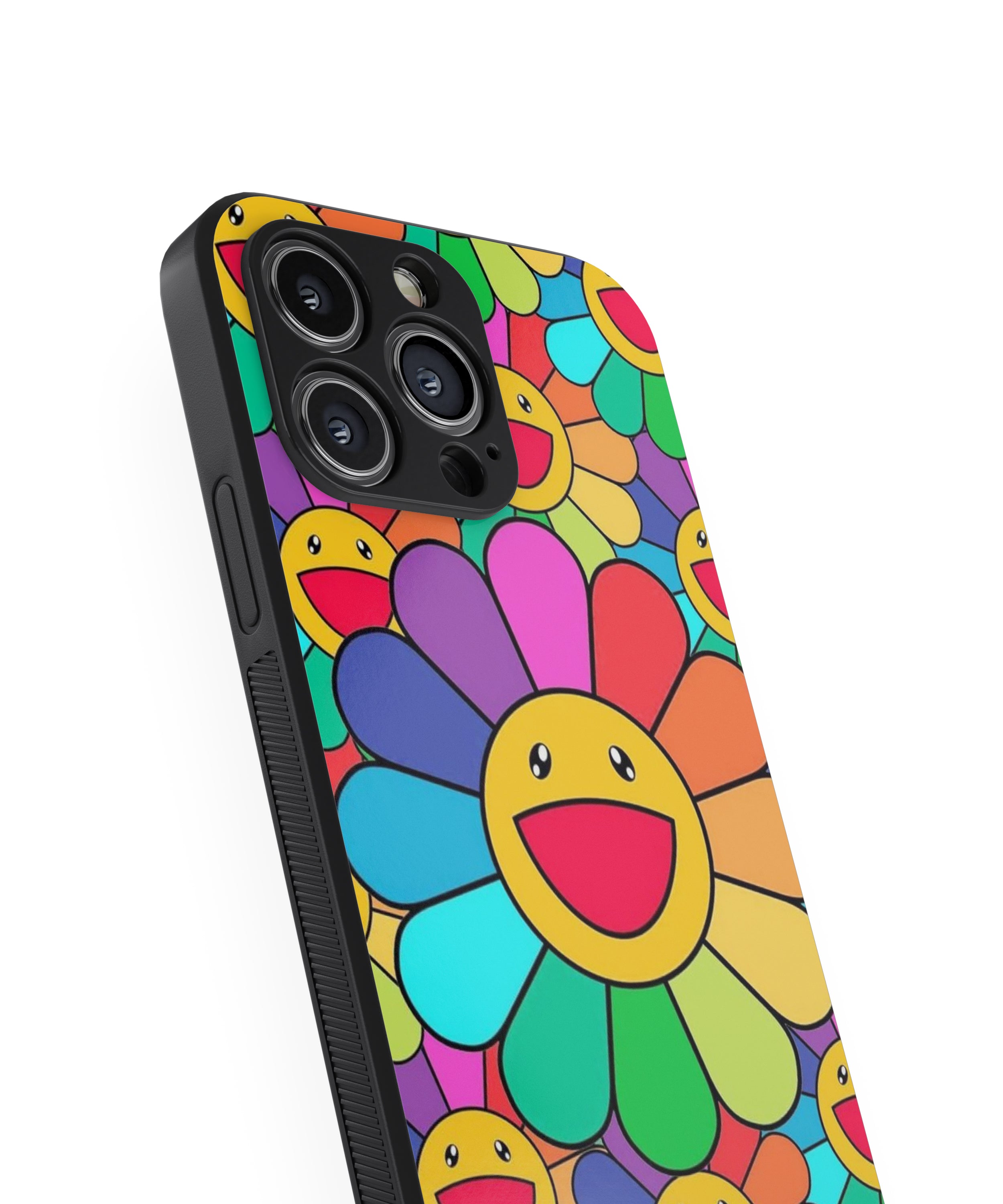 Colourful Smile Flower Hybrid Metal TPU Case