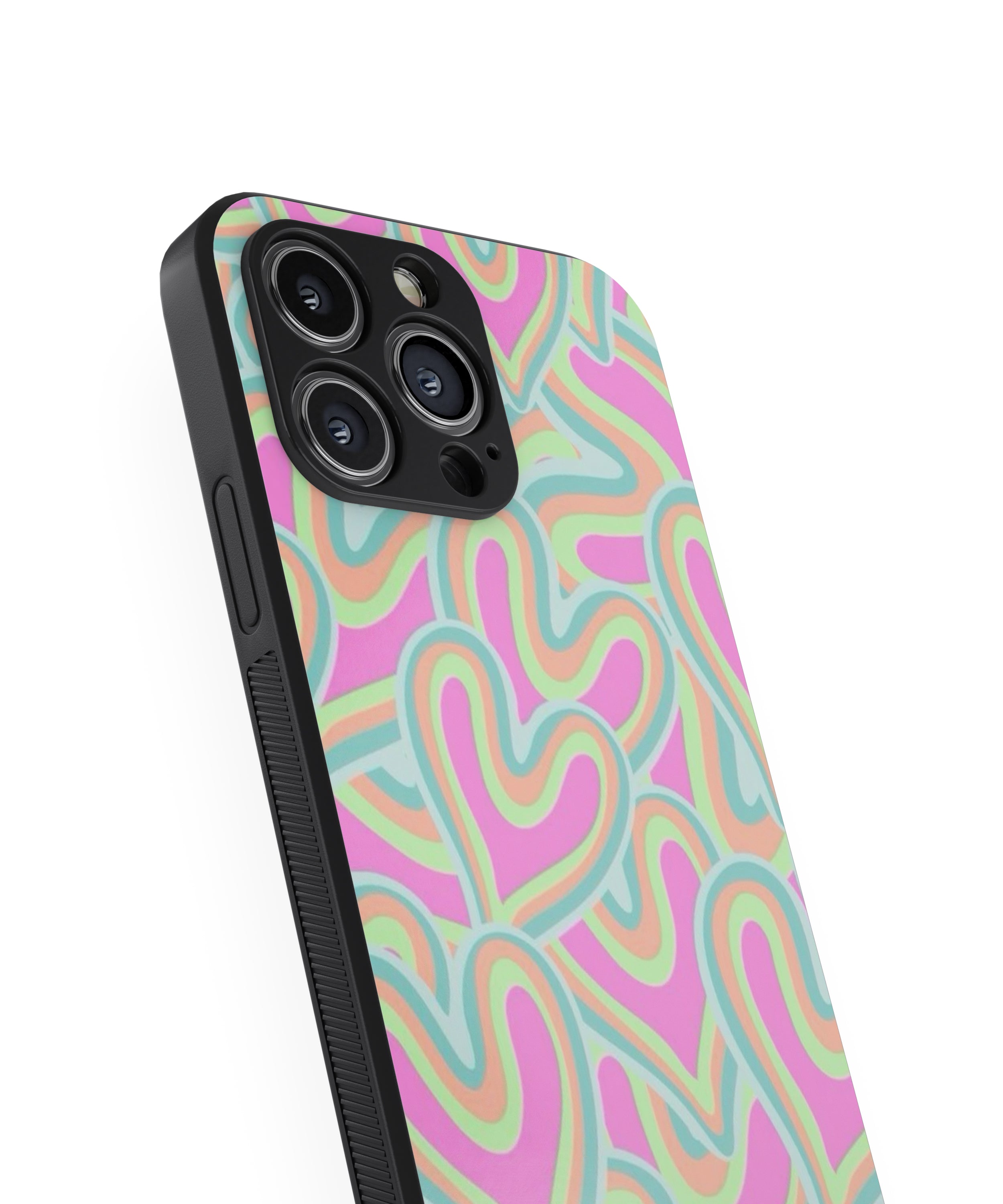 Pink Heart Hybrid Metal TPU Case