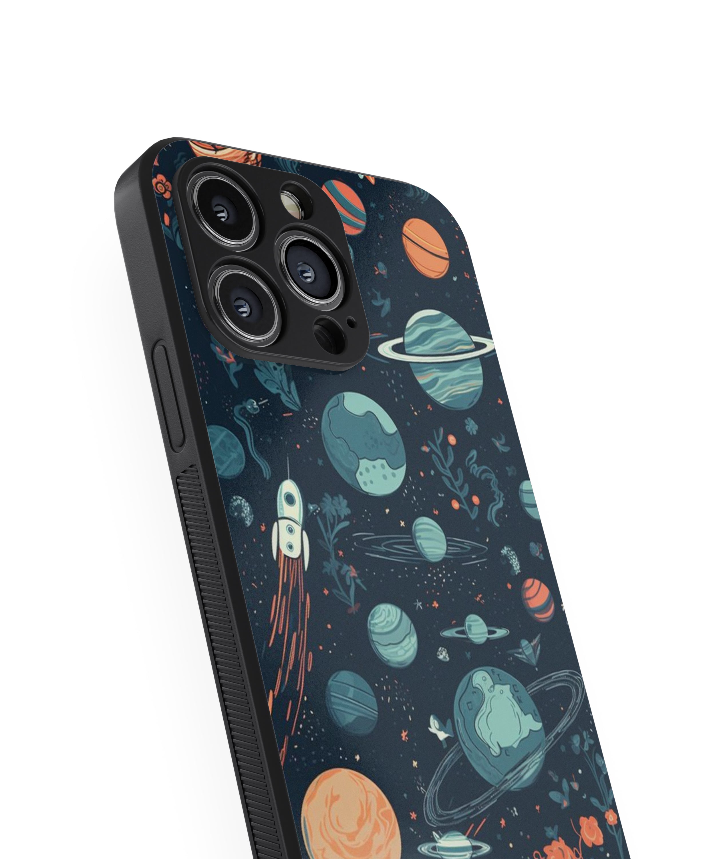 Solar System Pattern Hybrid Metal TPU Case