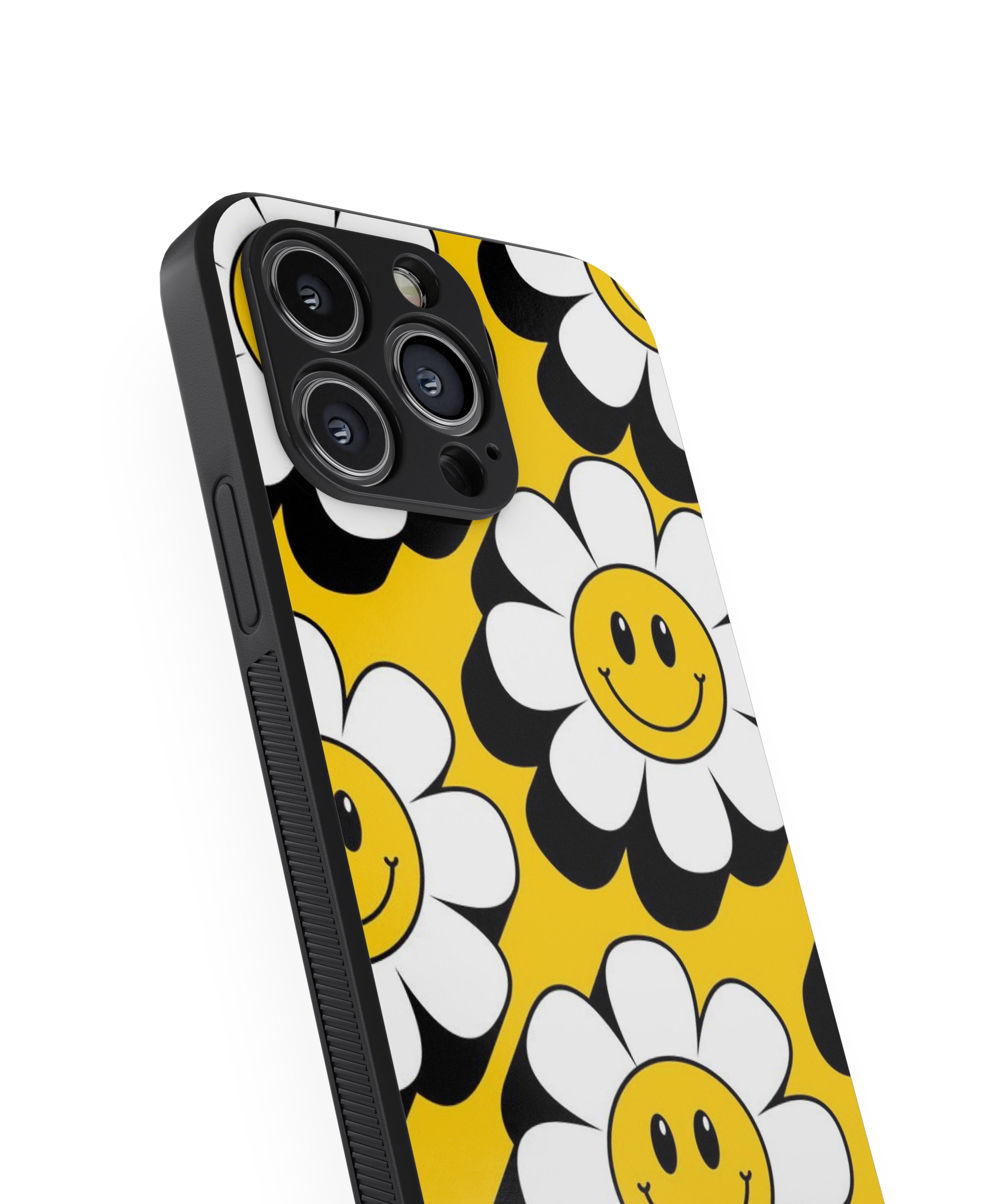 Yellow Smile Flower Hybrid Metal TPU Case