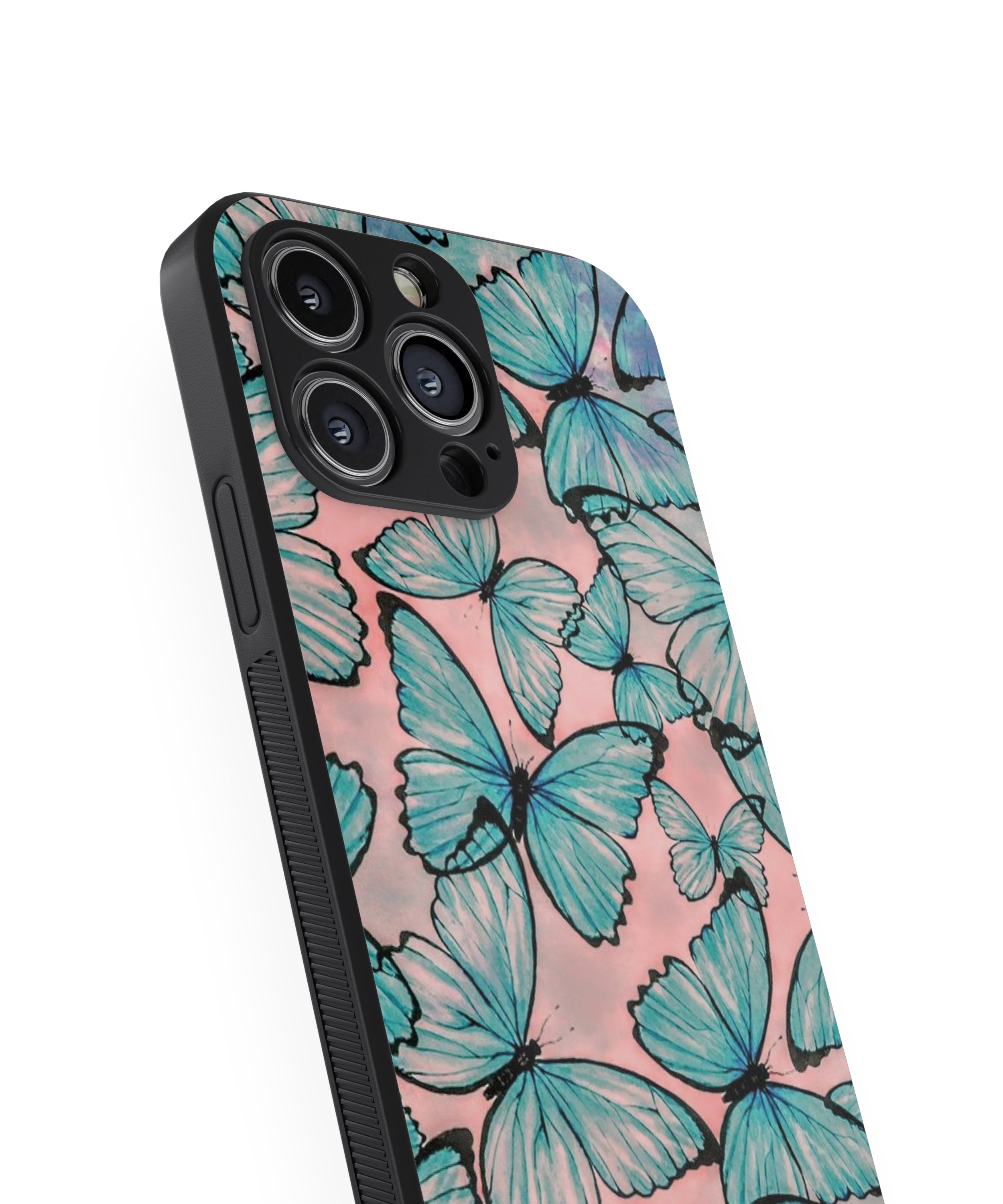 Green Butterfly Hybrid Metal TPU Case