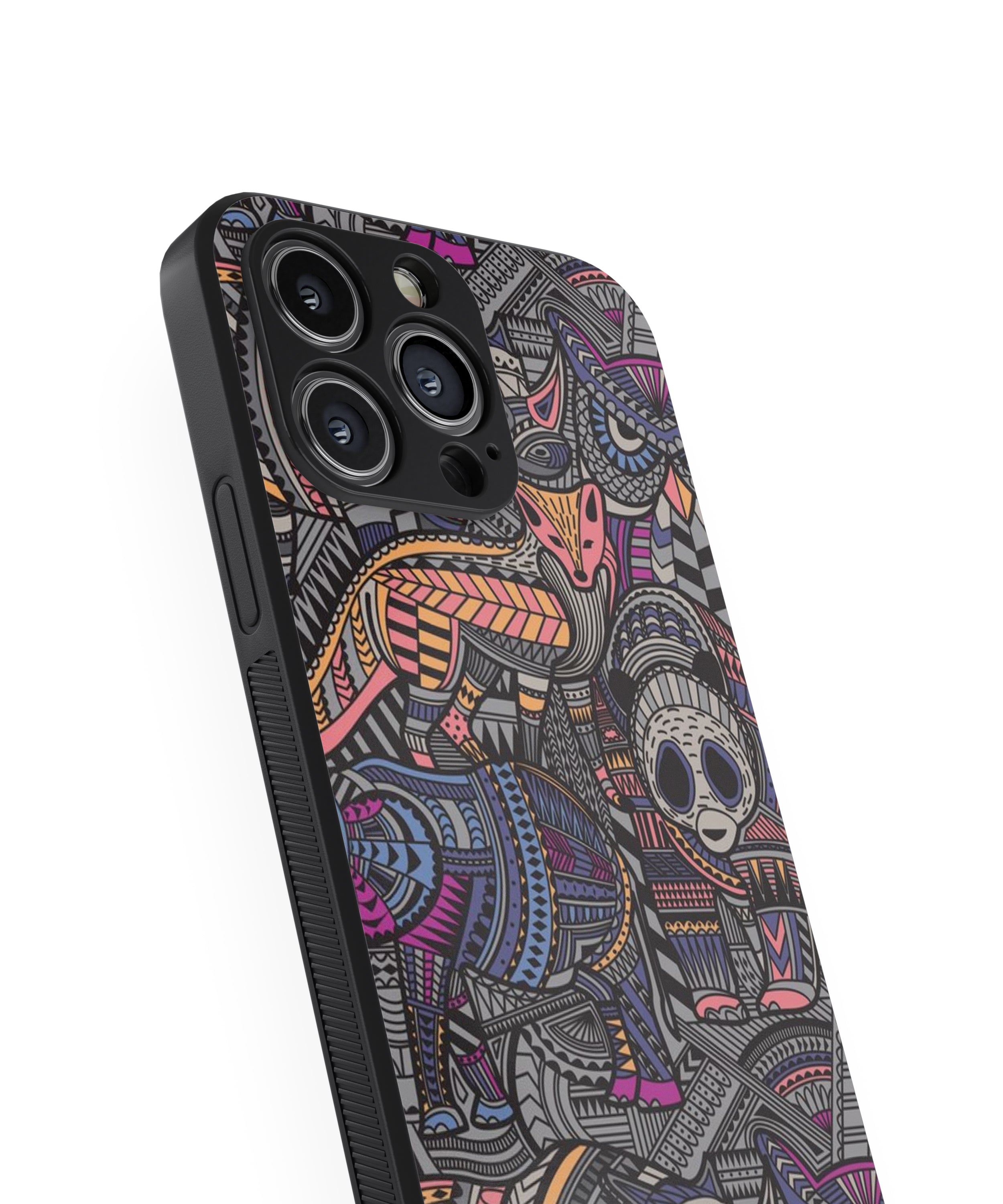 Animal Tribe Pattern Hybrid Metal TPU Case