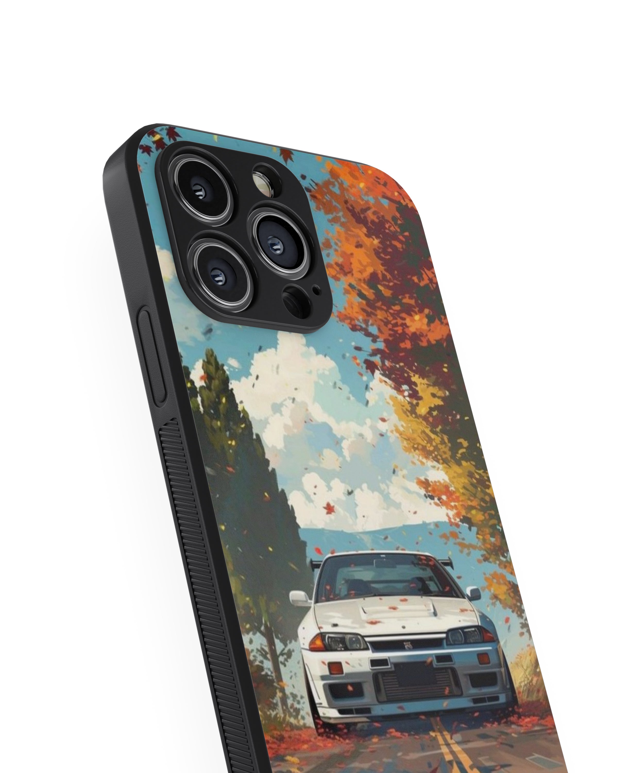 White Car In Nature  Hybrid Metal TPU Case