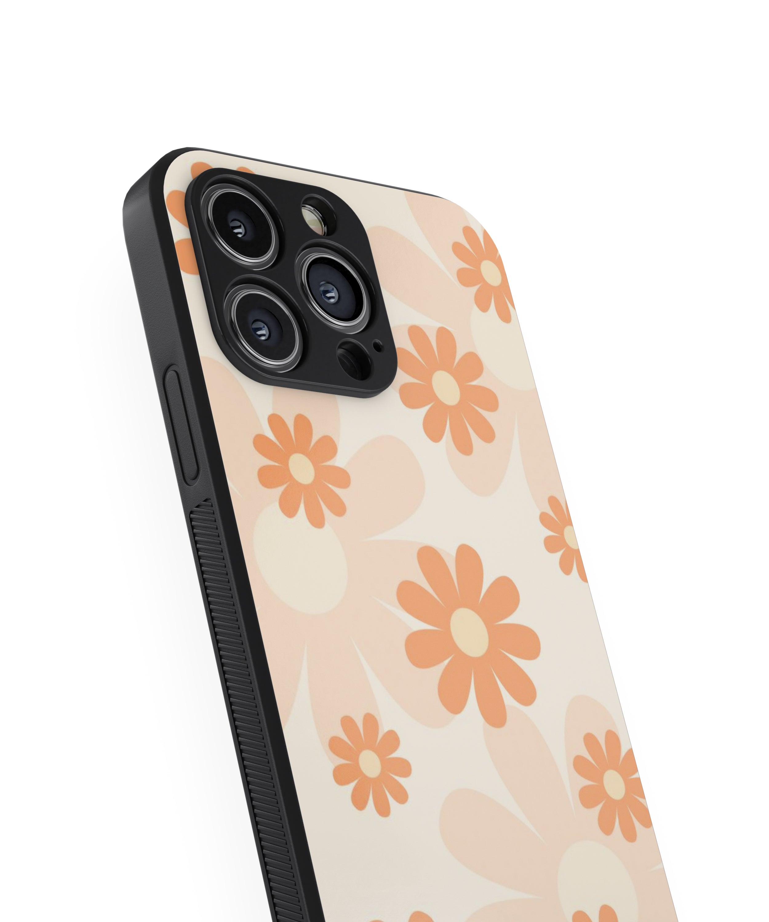 Orange Shadow Flower Hybrid Metal TPU Case