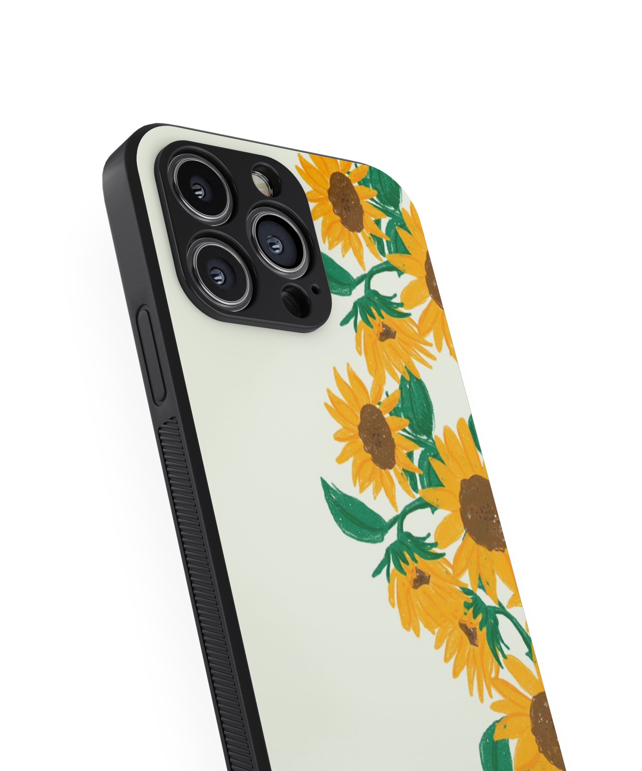 SunFlower With Green Leaf  Background Hybrid Metal TPU Case