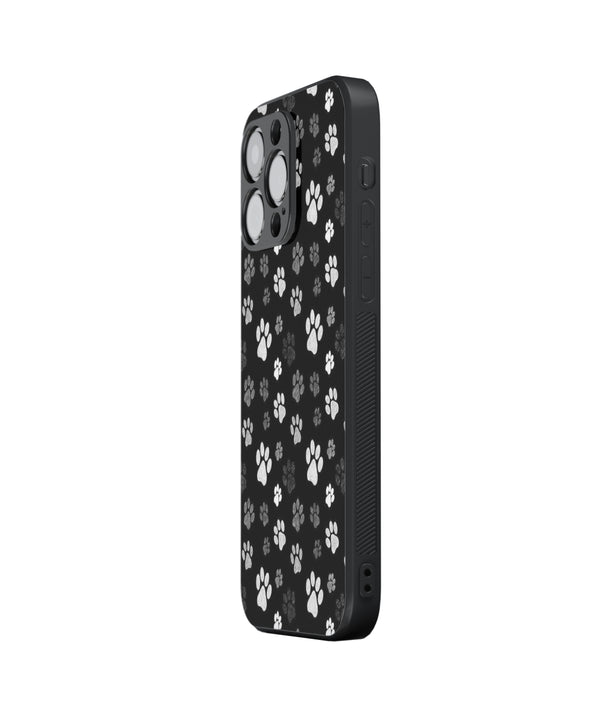 Black Background Pet Foot Hybrid Metal TPU Case