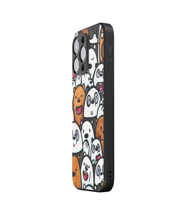 Orange White Panda Hybrid Metal TPU Case