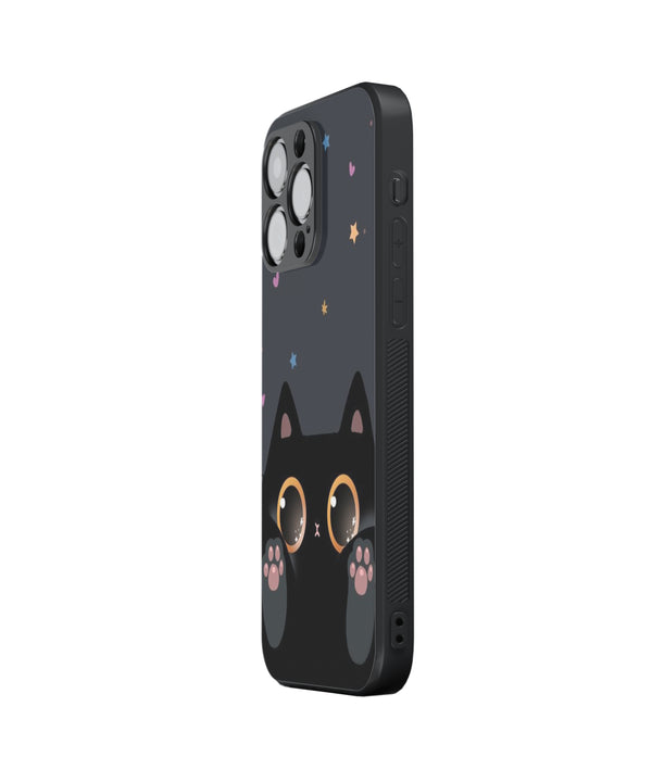 Black Foot Star Cat Hybrid Metal TPU Case