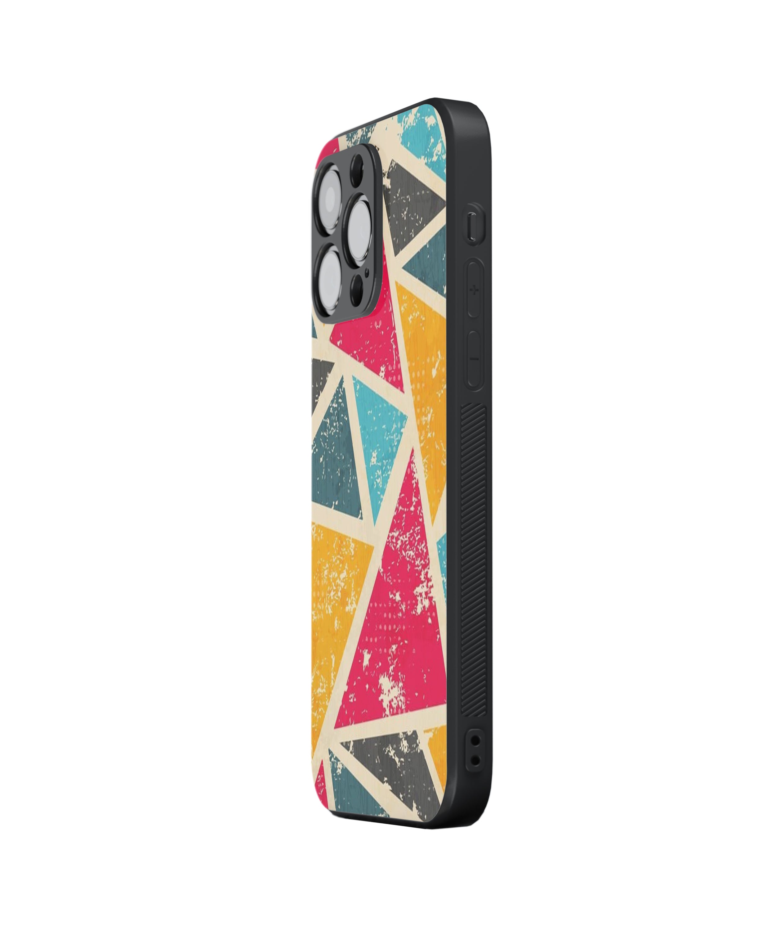 Triangles Pattern Hybrid Metal TPU Case