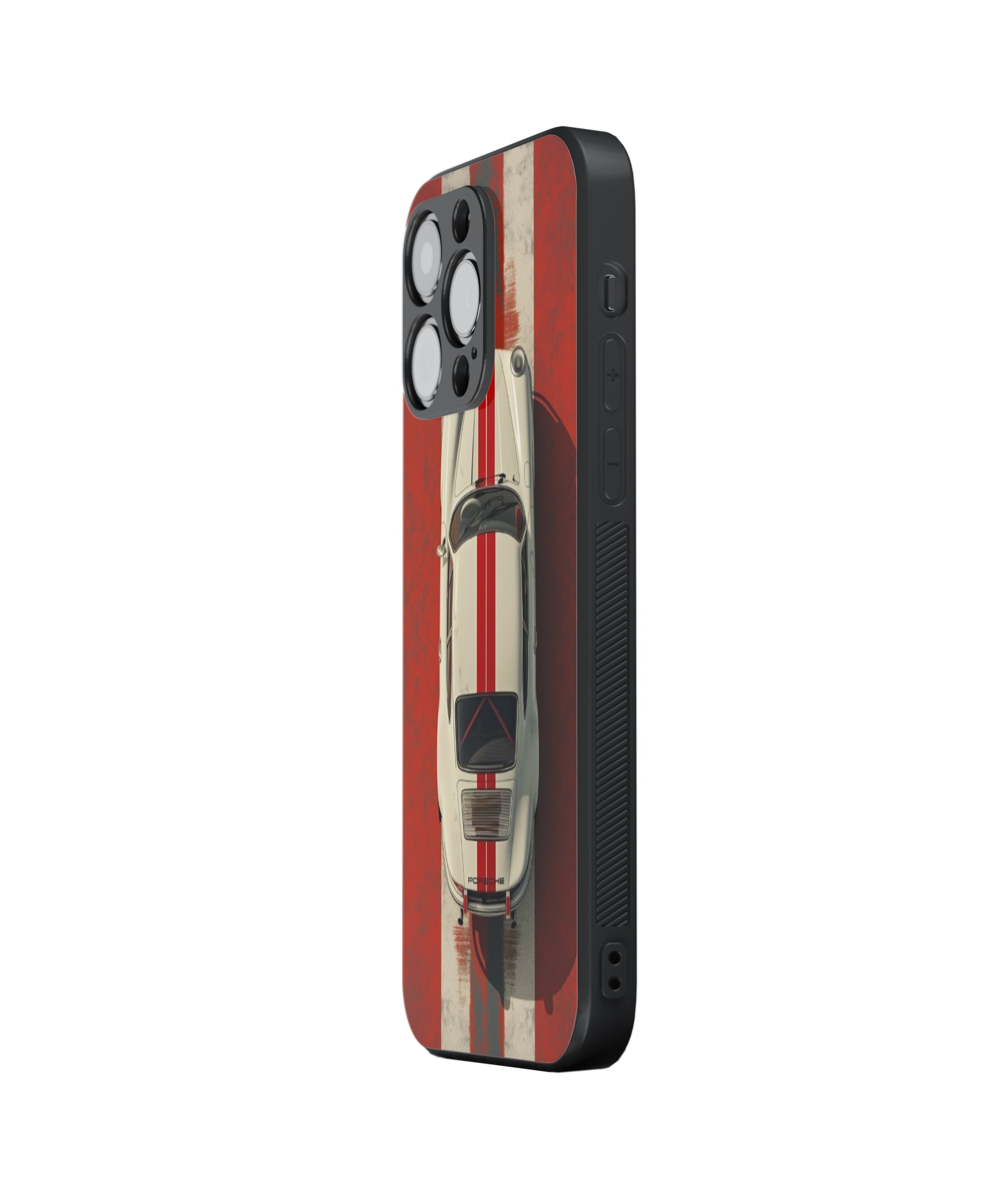 Porsche Red & White Hybrid Metal TPU Case