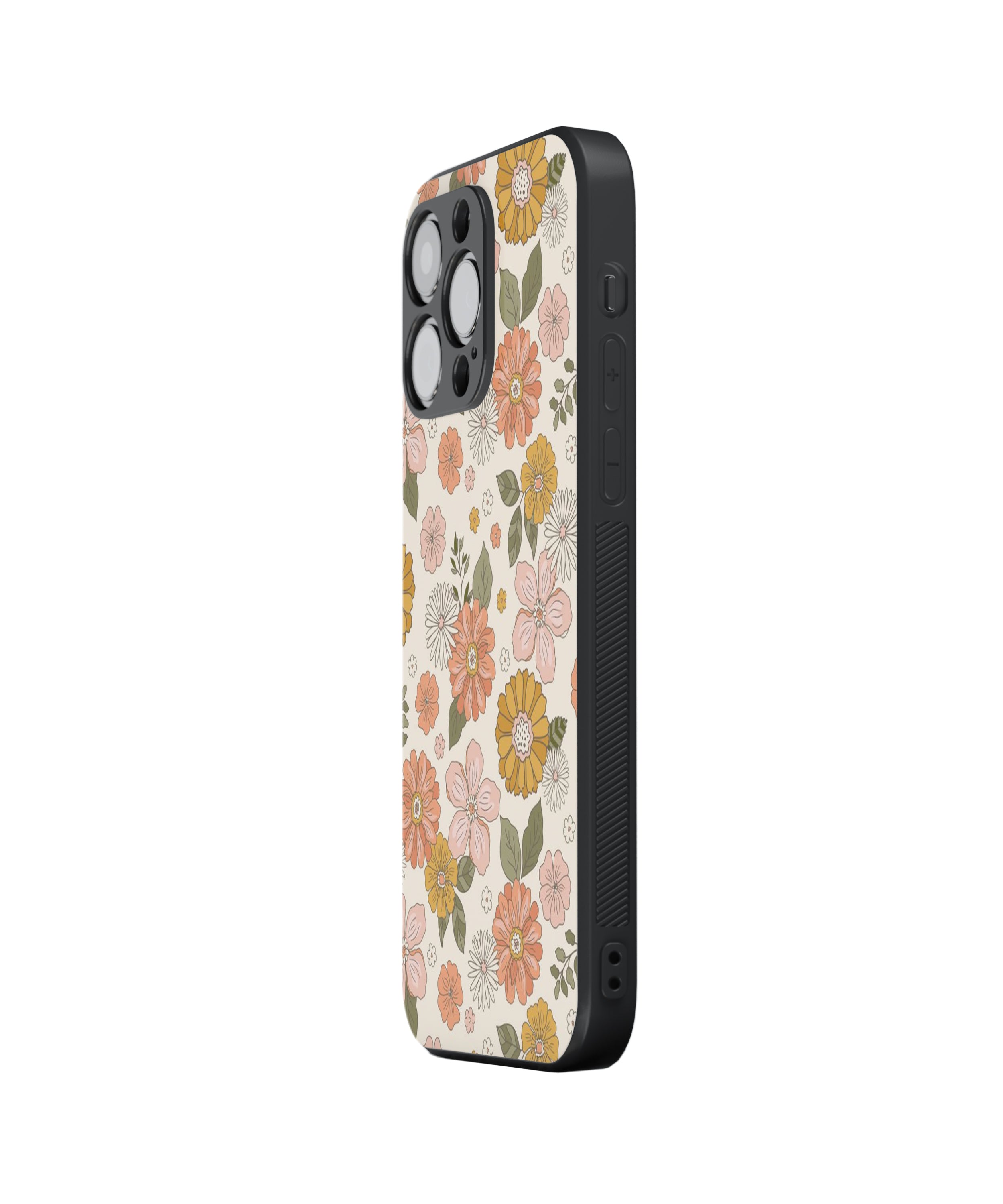 Flower Leaf Floral Hybrid Metal TPU Case