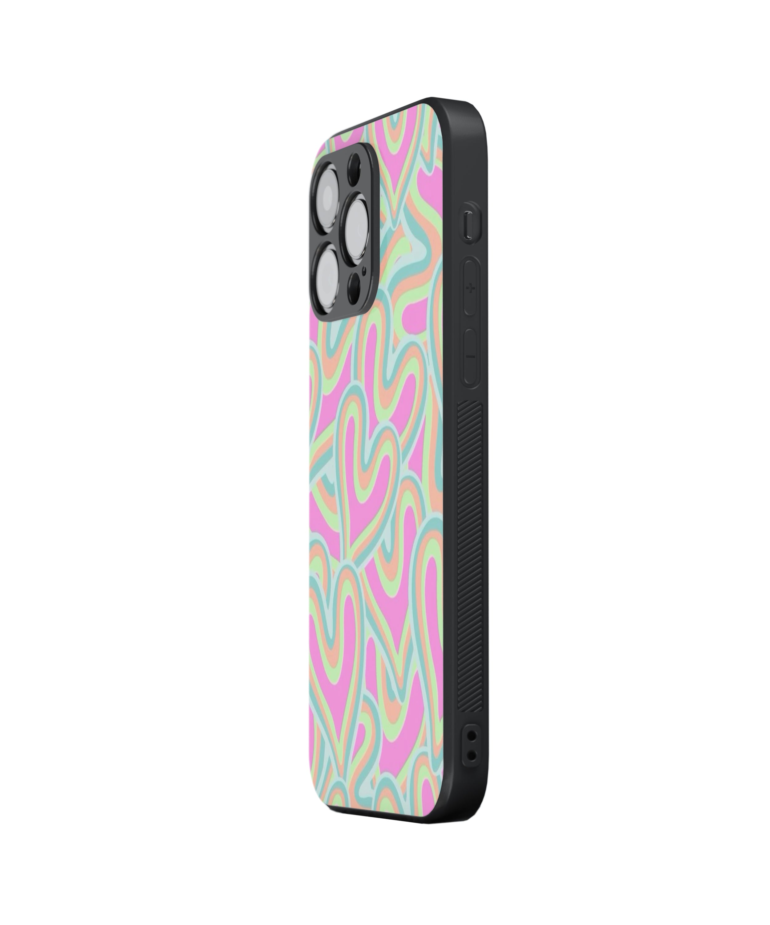 Pink Heart Hybrid Metal TPU Case