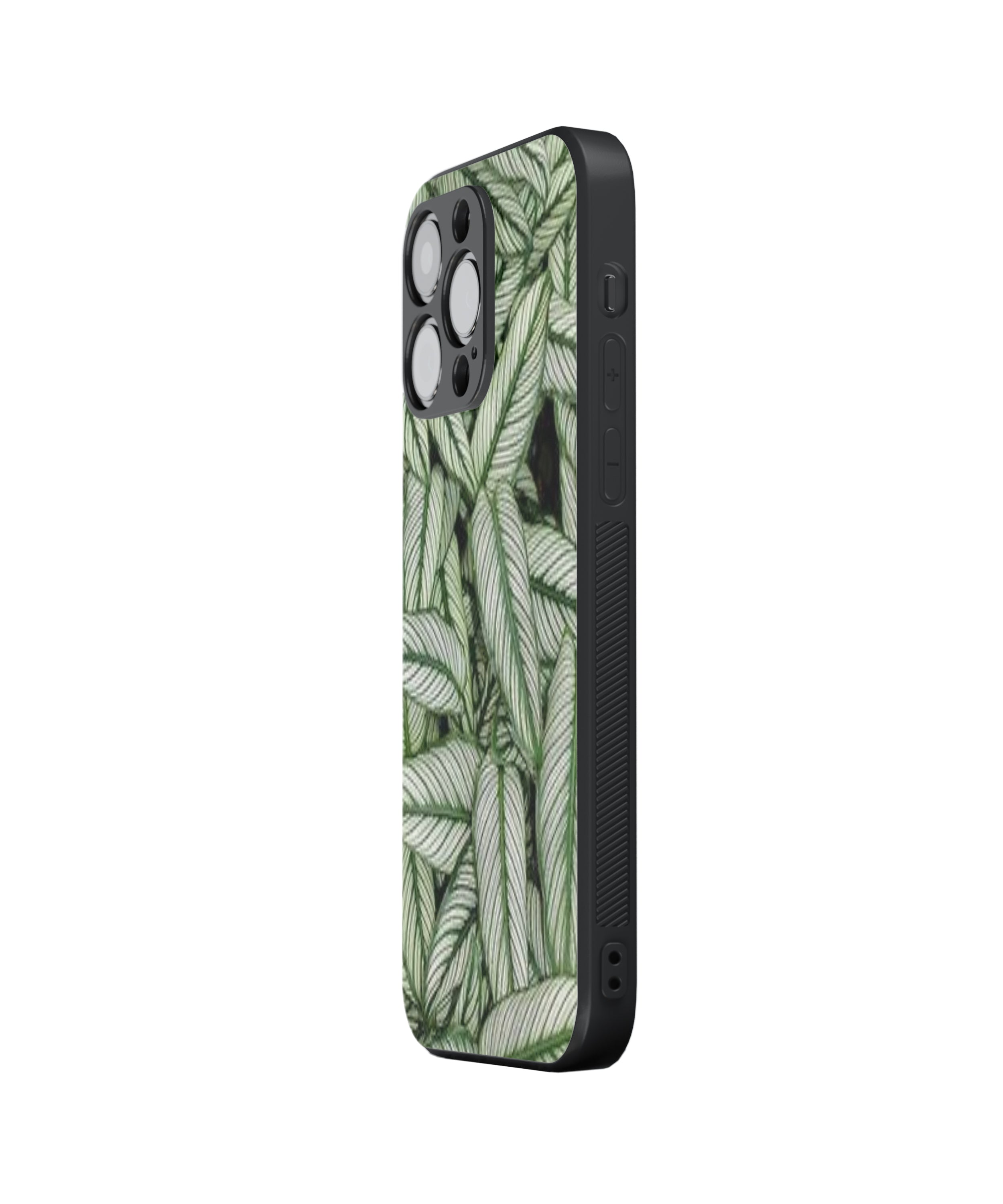 Leaf Pattern Hybrid Metal TPU Case