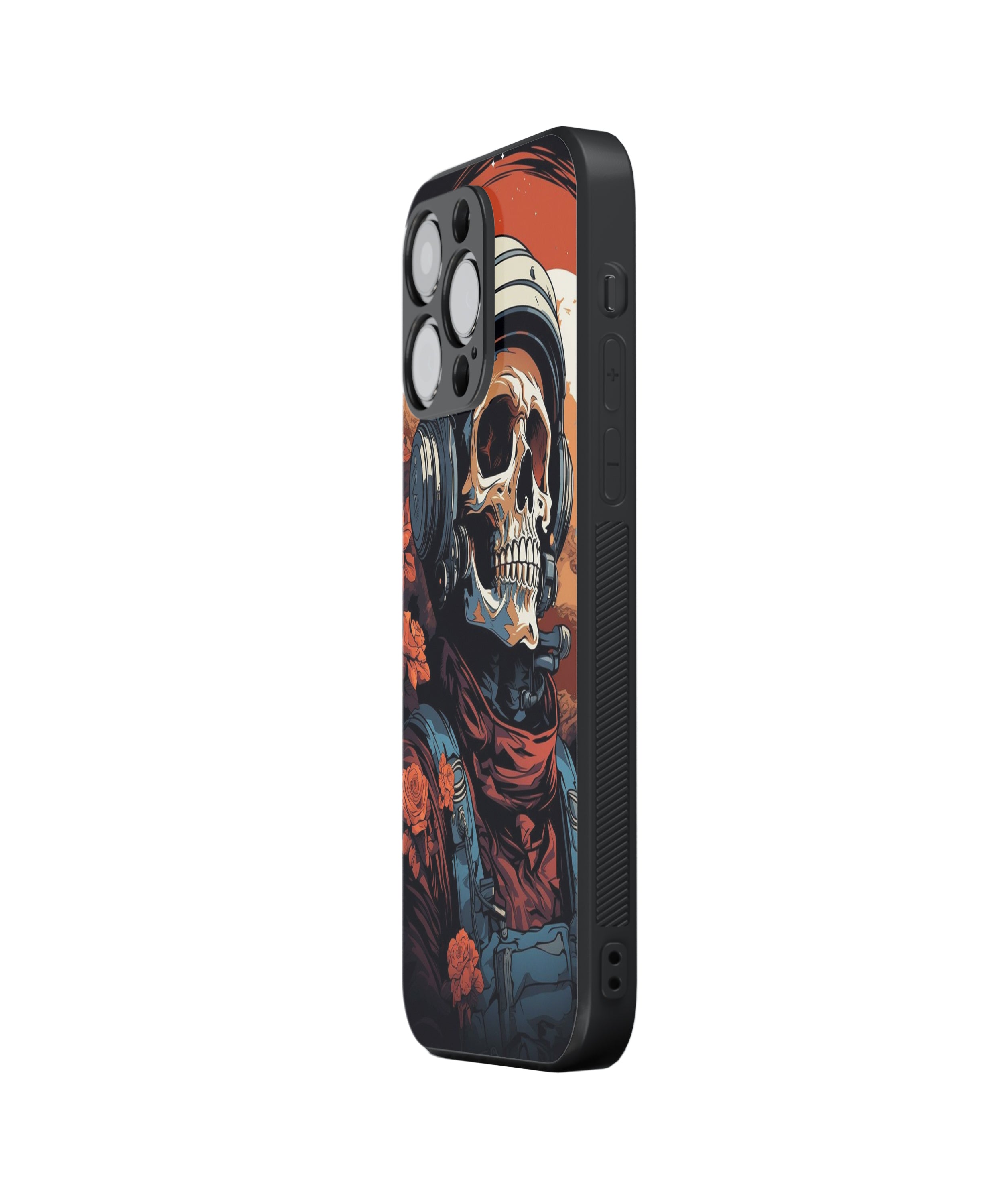 Skeleton Red/Blue Hybrid Metal TPU Case